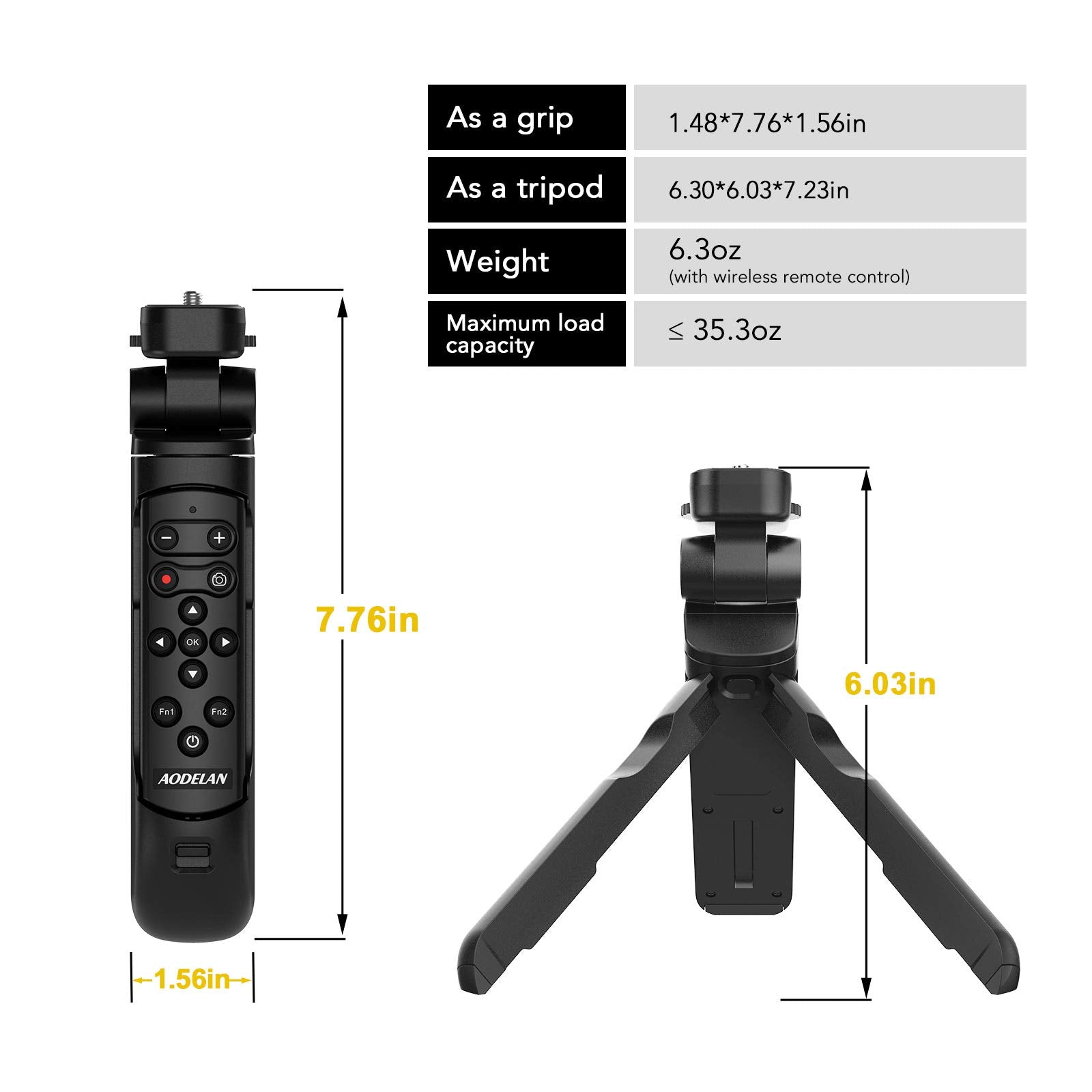 Aodelan Camera Shooting Grip Tripod, Mini Handheld Grip, Travel Tripods With Wireless Remote Control For Nikon Z Fc Coolpix P1000 P950 B600 A1000 Z50