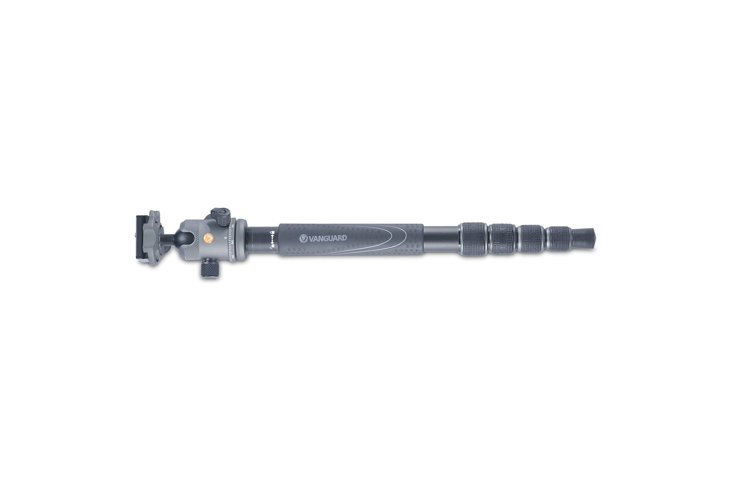 Vanguard Veo2S265Ab Aluminum Travel Tripod With Ball Head, Monopod Option, Smart Phone Holder, Spiked Feet, And Tripod Bag