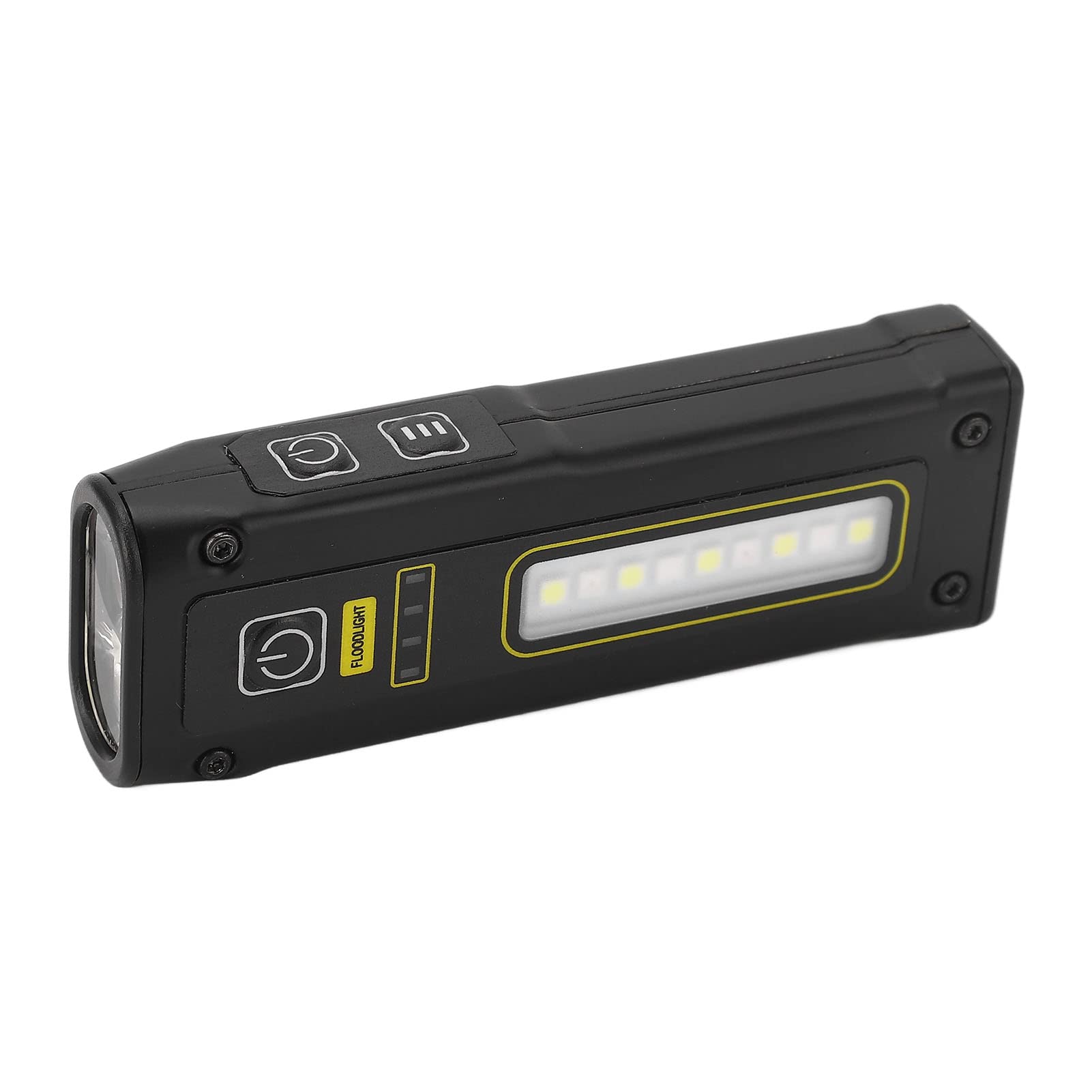 Hyuduo 1500Mah Magnetic Flashlight, Black Flashlight Spot Light Magnet Suction Ipx4 Waterproof Rechargeable Warning Flashlight 1500Mah, Handheld Flashlights