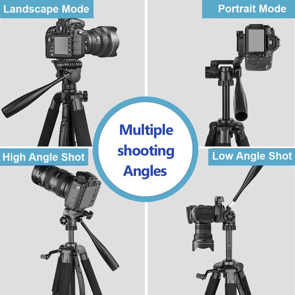Big Mike'S Lightweight 57-Inch Tripod For Canon Cameras: Rebel T3-T7I, Eos 60D-70D, 80D, 5D Mark Iii, 6D, 7D Mark Ii, Eos-M Series