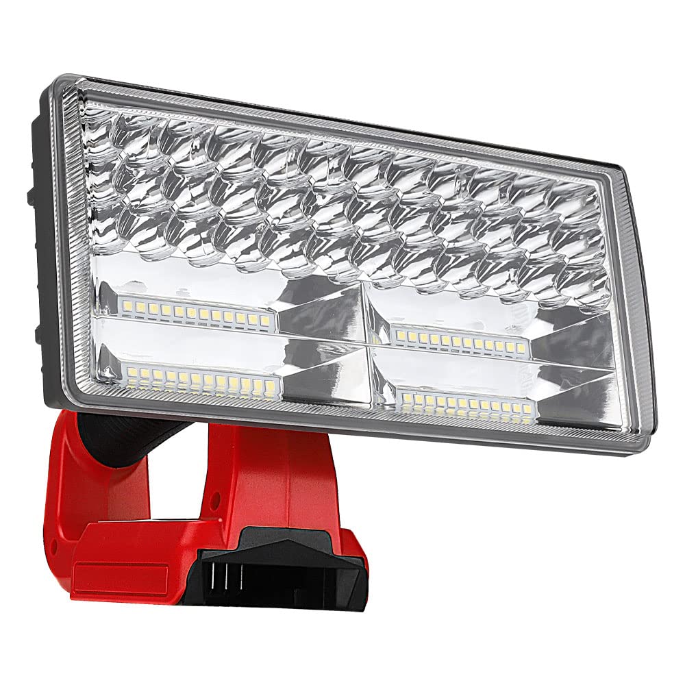 Dteztech 40W Cordless Flashlight For Milwaukee 18V Lithium-Ion Battery, 4200Lm Led Work Light With Usb Port, 9" Zinc Alloy Spotlight Use For Camping, Hiking, Job Site, Indoor Outdoor Tool…