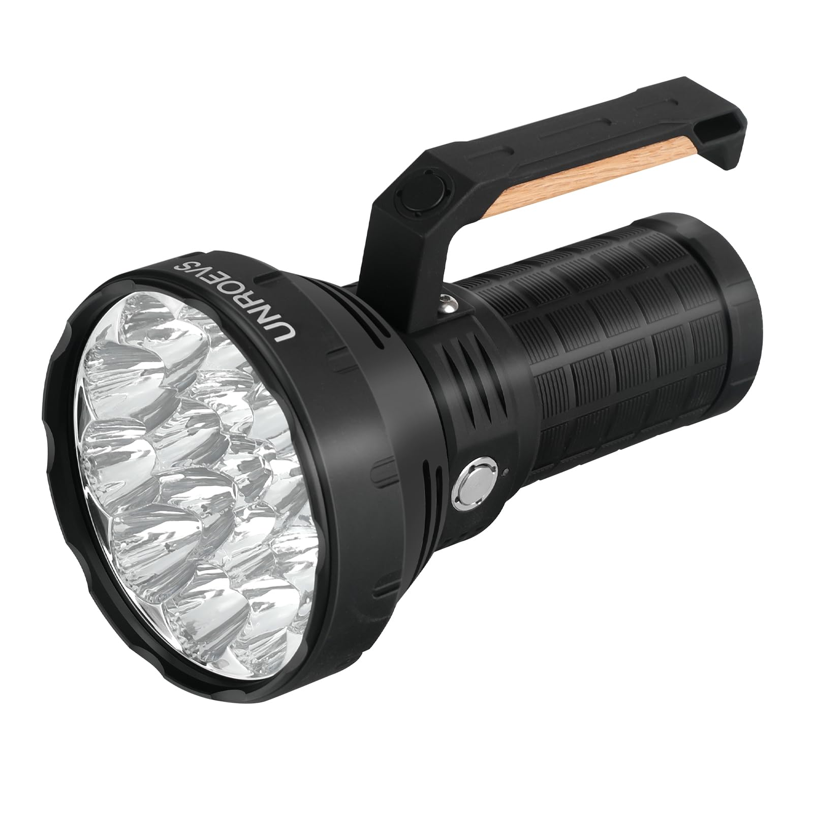 Unroevs W322 Brightest Flashlight 58000 Lumens,Super Bright Flashlight With 16 Pcs Cree Xhp50.3 Leds,High Powered Flash Light Long Beam 1715 Meters,Most Powerful Light For Caving,Search,Rescue And Hunting.