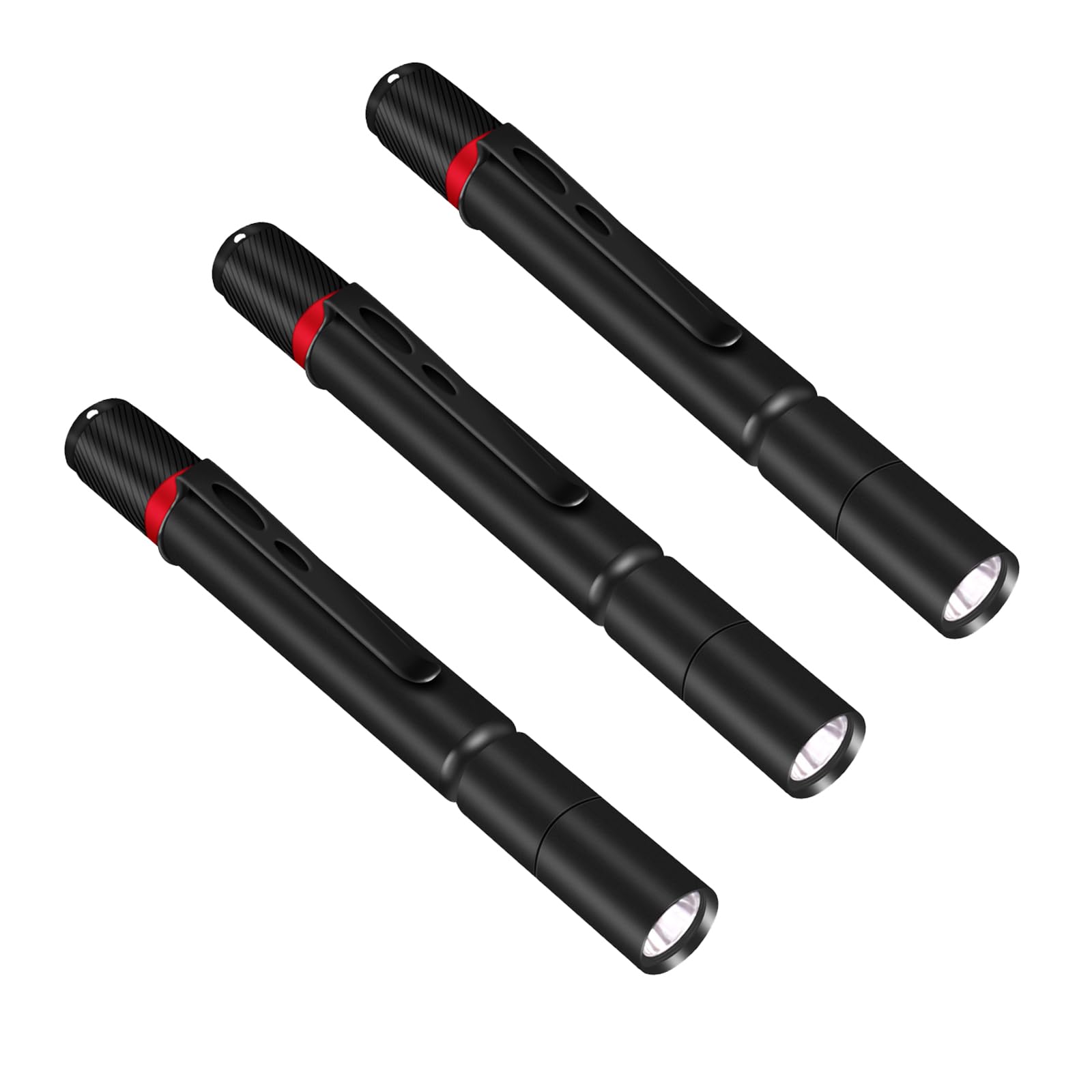 Hilngav 3 Pack Led Pen Light Flashlight, Lightweight Single Mode Mini Pocket Flashlights With Clip, Aluminum Small Pen Lights High Lumens For Inspection, Work, Emergency, Camping, Hiking, Everyday