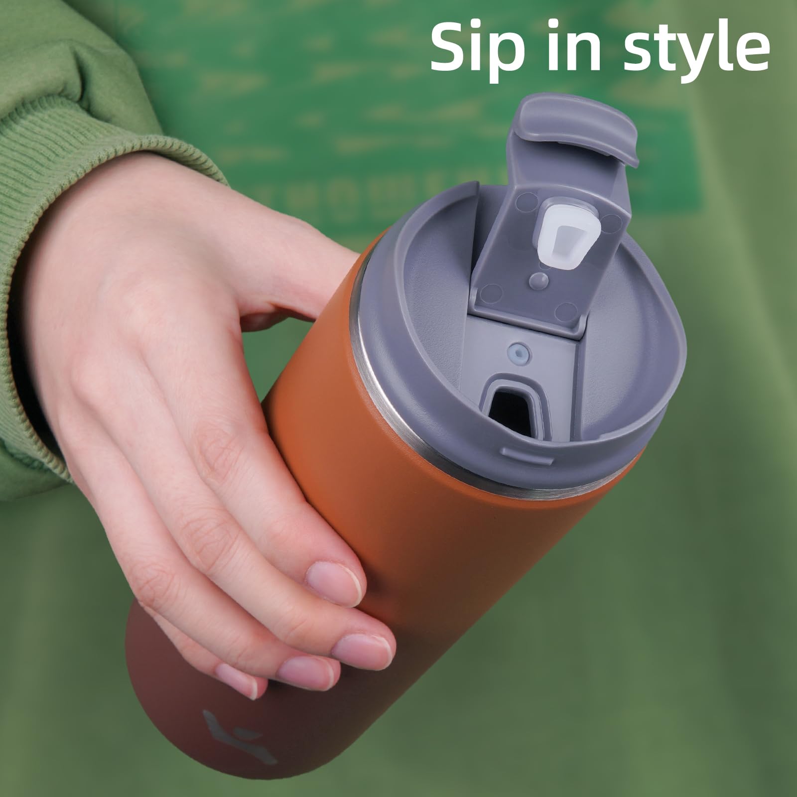 Tumbler With Lid, 16 Oz Travel Coffee Mug Double Wall Vacuum Stainless Steel Thermal Metal Cup