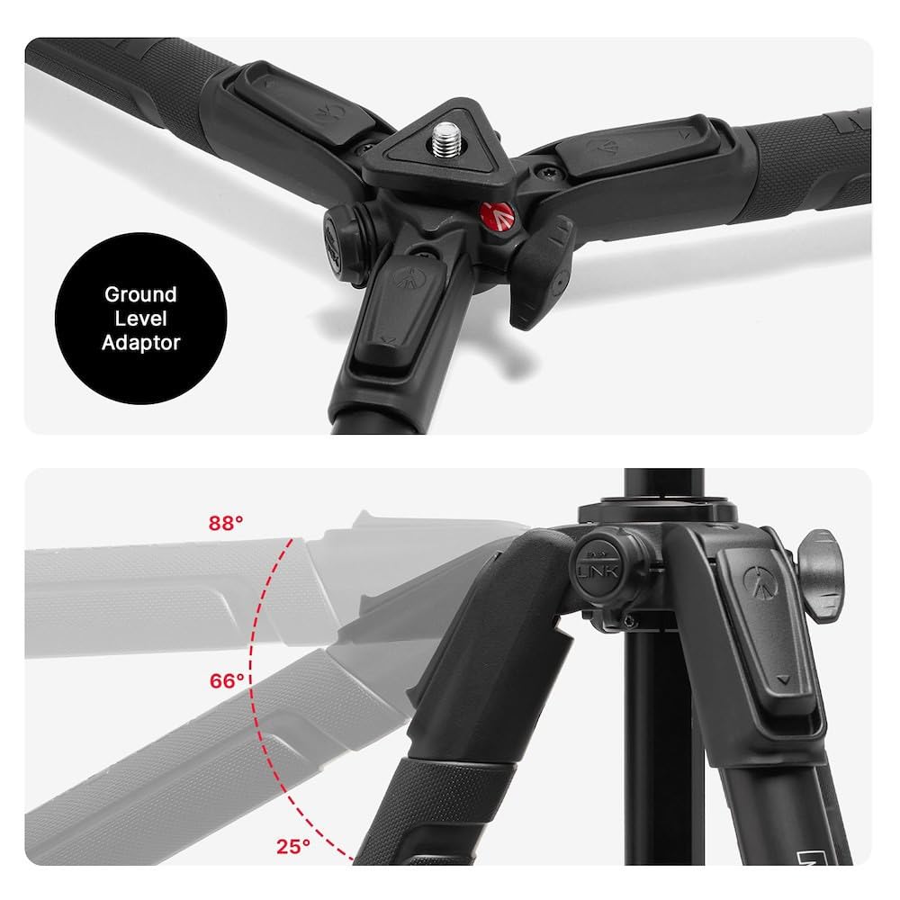 Manfrotto 190X As, 3-Section Aluminum Camera Tripod, Photo-Kit With Ball Head, Ground Level, Arca-Swiss Plate, Quick Power Lever Lock, 22Lbs Payload, For Dslr And Mirrorless, Photo Shooting Supports