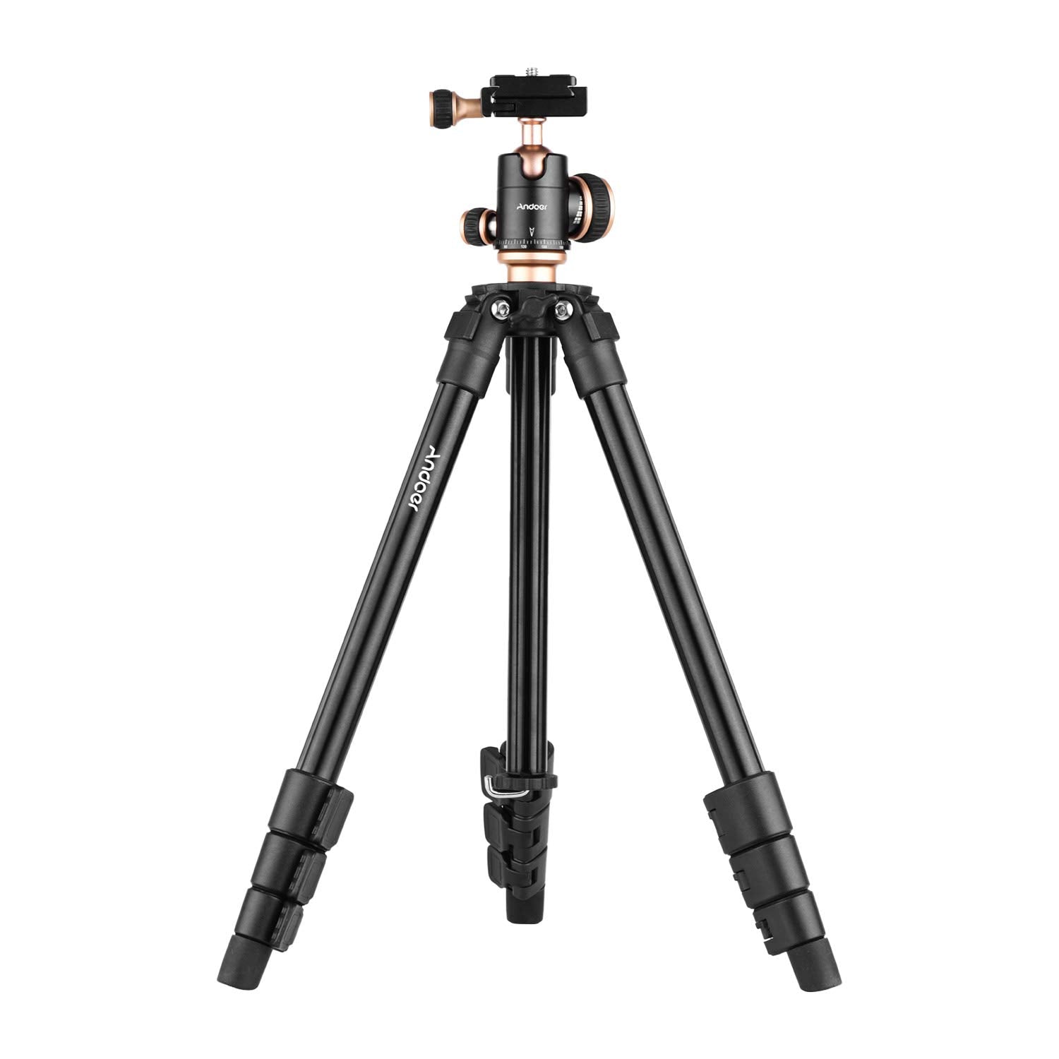 Andoer Q160Sa Camera Tripod Complete Tripods With Panoramic Ballhead Bubble Level Adjustable Height Portable Travel Tripod For Dslr Digital Cameras Camcorder Mini Projector Compatible With Nikon Sony