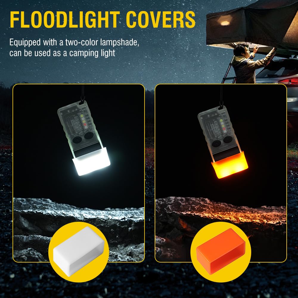Ciwic V20 Compact Edc Flashlight, Color Cob Lamp, 1000Lm Bright Light, With Clip, Magnetic, Ip67 Waterproof, 180° Head Rotation, 14 Modes, Usb C Charging, Mini Led Pocket Keychain Light (White)