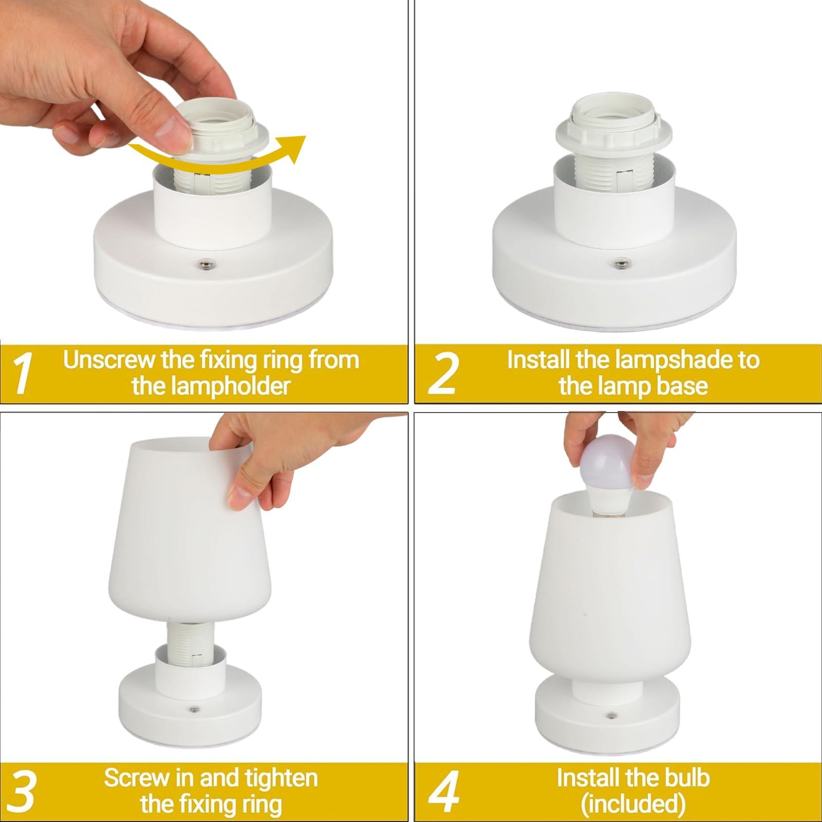 Ofisexpt Cordless Rechargeable Led Table Lamps, 5200Mah Battery Operated, Stepless Dimming, Touch Lamps For Nightstand, 3000K Led Bulb, Simple Design