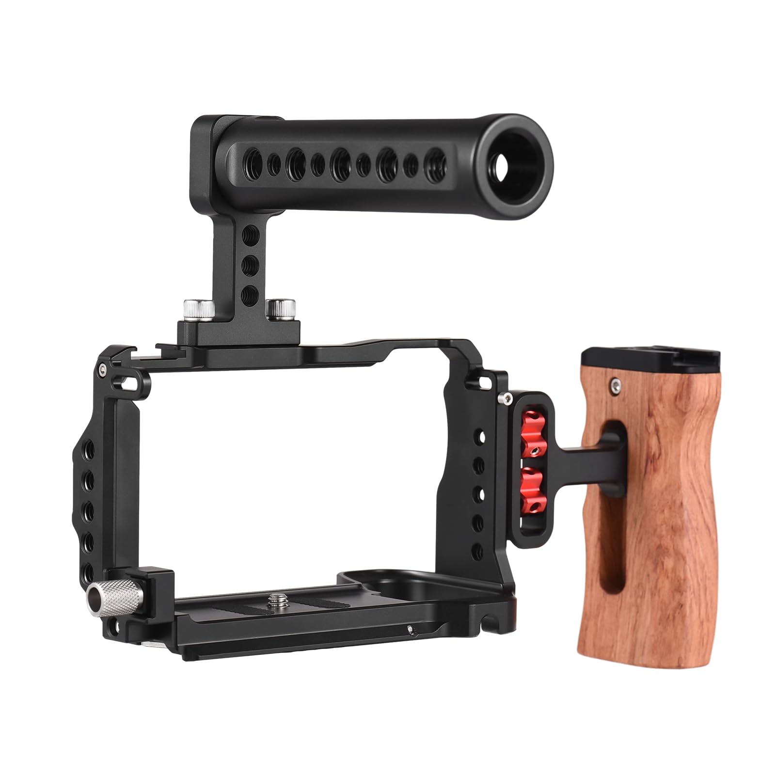 Andoer Camera Stabilizer Cage For Camera Top Handle + Protective Cage Kit For Side Grip Video Cage For Camera Aluminium Alloy With Slot