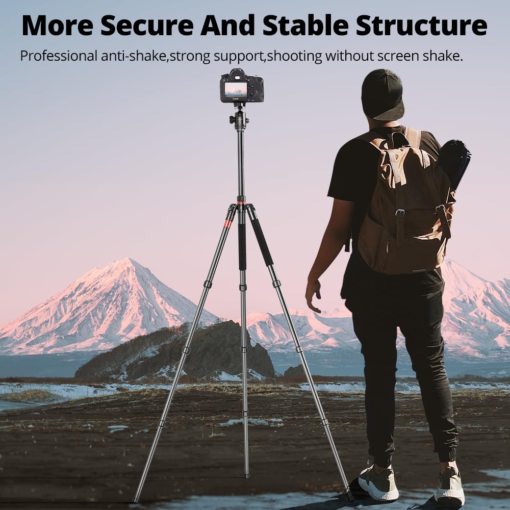 Ambitful Tripod For Camera,Camera Tripod,With Carring Bag,Quick Release Plate,Professional Video Travel Tripod For Canon Nikon Dslr Camera,Video Camcorder Gm01Kit