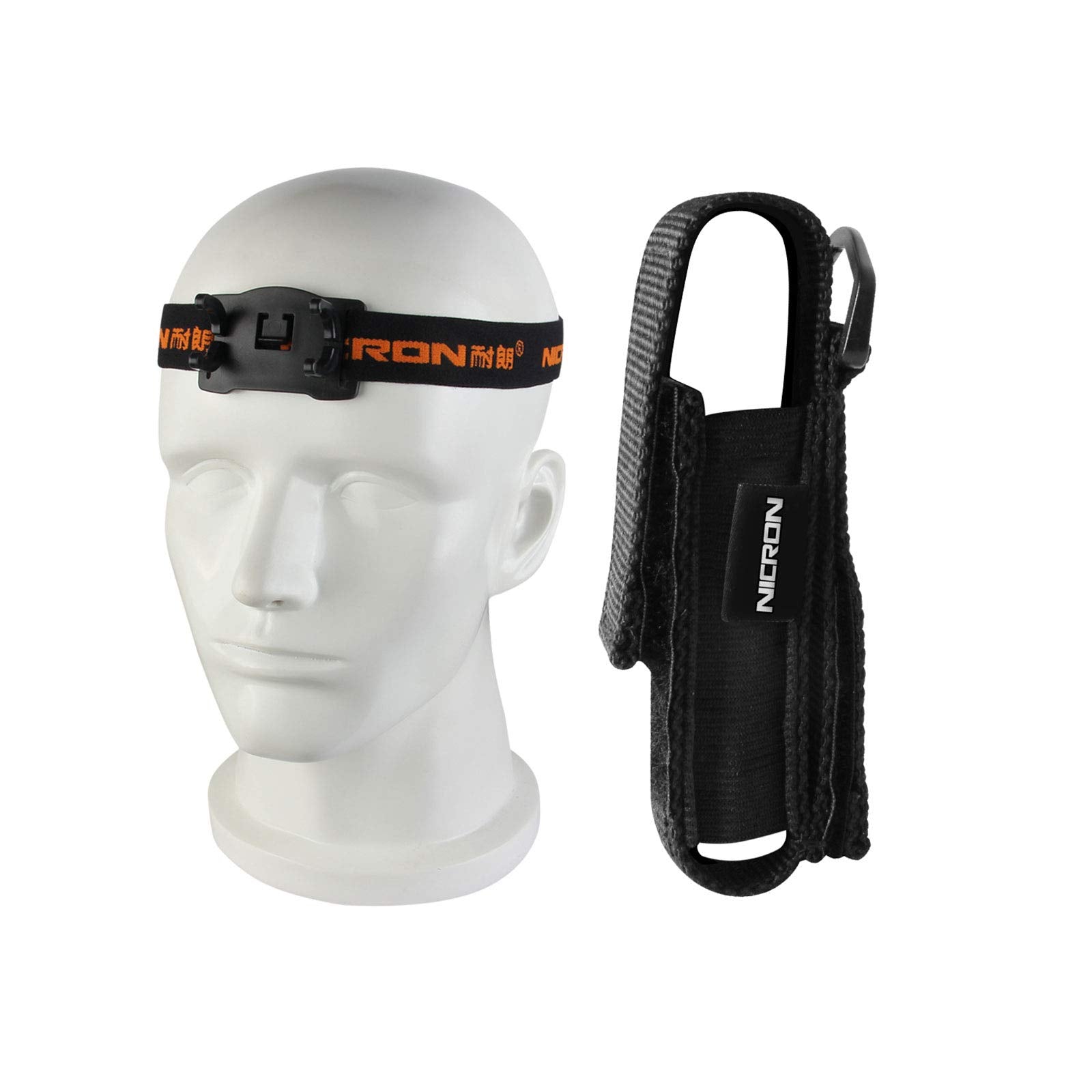 Nicron Flashlight,N7 Holster For Tactical Torch Flashlight Holder Nylon Pouch Clip Long Type Case With Adjustable Headband 100% Match,For Cycling, Repair,Hiking, Lightweight, Waterproof