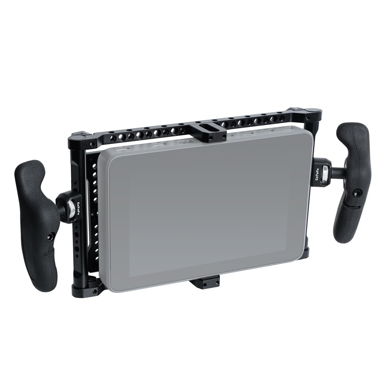 Catefo Universal Director'S Monitor Cage With Cheese Plate, Two Side Handles With Adjustable 360 Degree For 5-7 Inch Monitor, Uc02