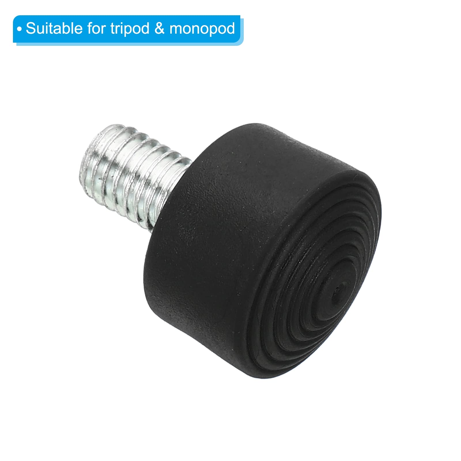 Patikil Universal M8 X 1.1" Rubber Tripod Feet, Anti-Slip Tripod Replacement Parts For Camera Tripods Monopod, Black