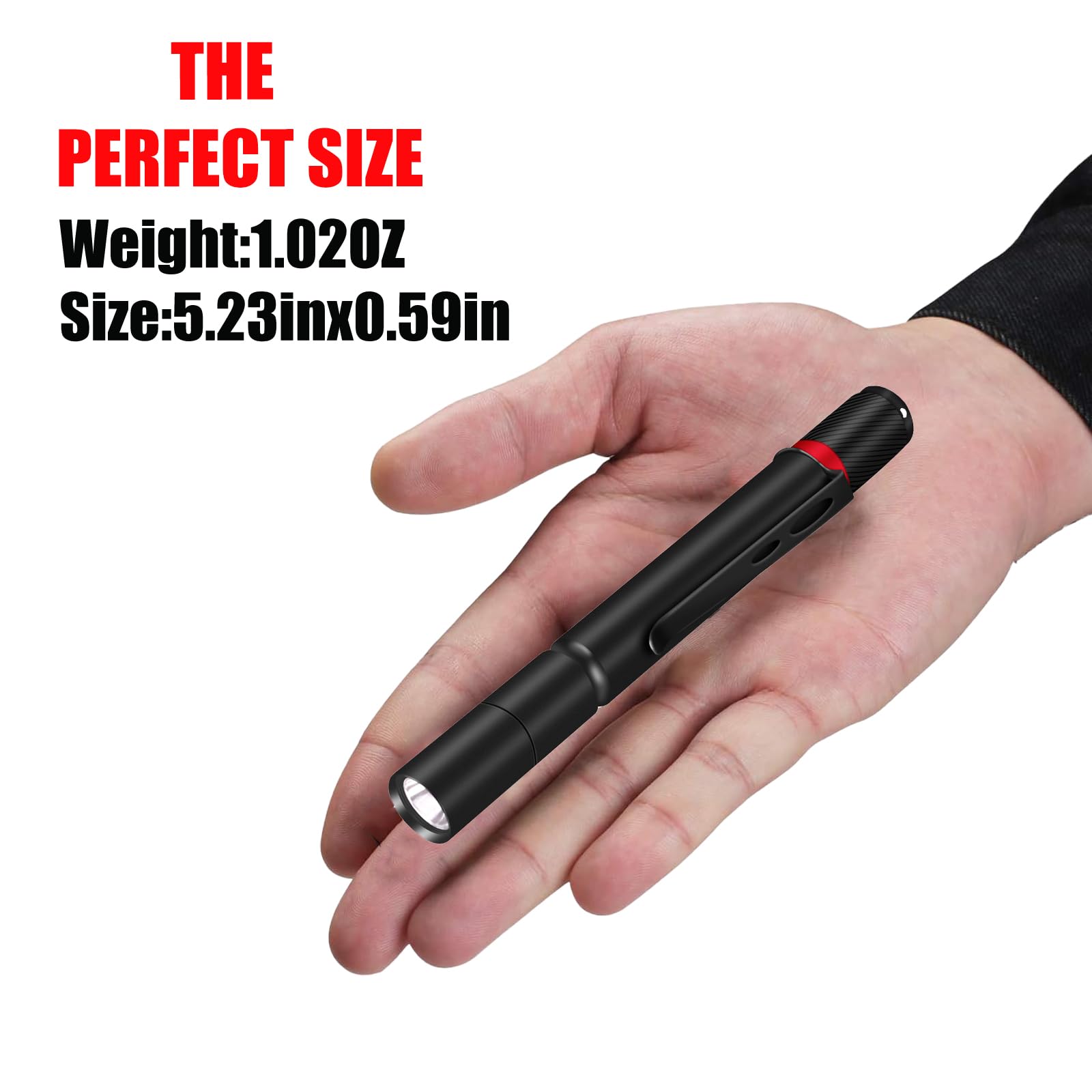 Hilngav 3 Pack Led Pen Light Flashlight, Lightweight Single Mode Mini Pocket Flashlights With Clip, Aluminum Small Pen Lights High Lumens For Inspection, Work, Emergency, Camping, Hiking, Everyday