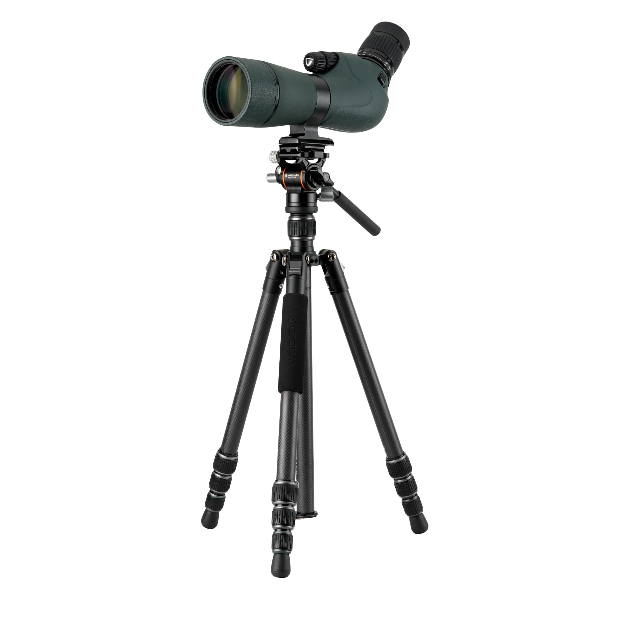 Vanguard Vesta Go 234Cv10 Carbon Fiber Travel Tripod With Compact Veo Pv-10 Counterbalancing Spring Assist Video Head