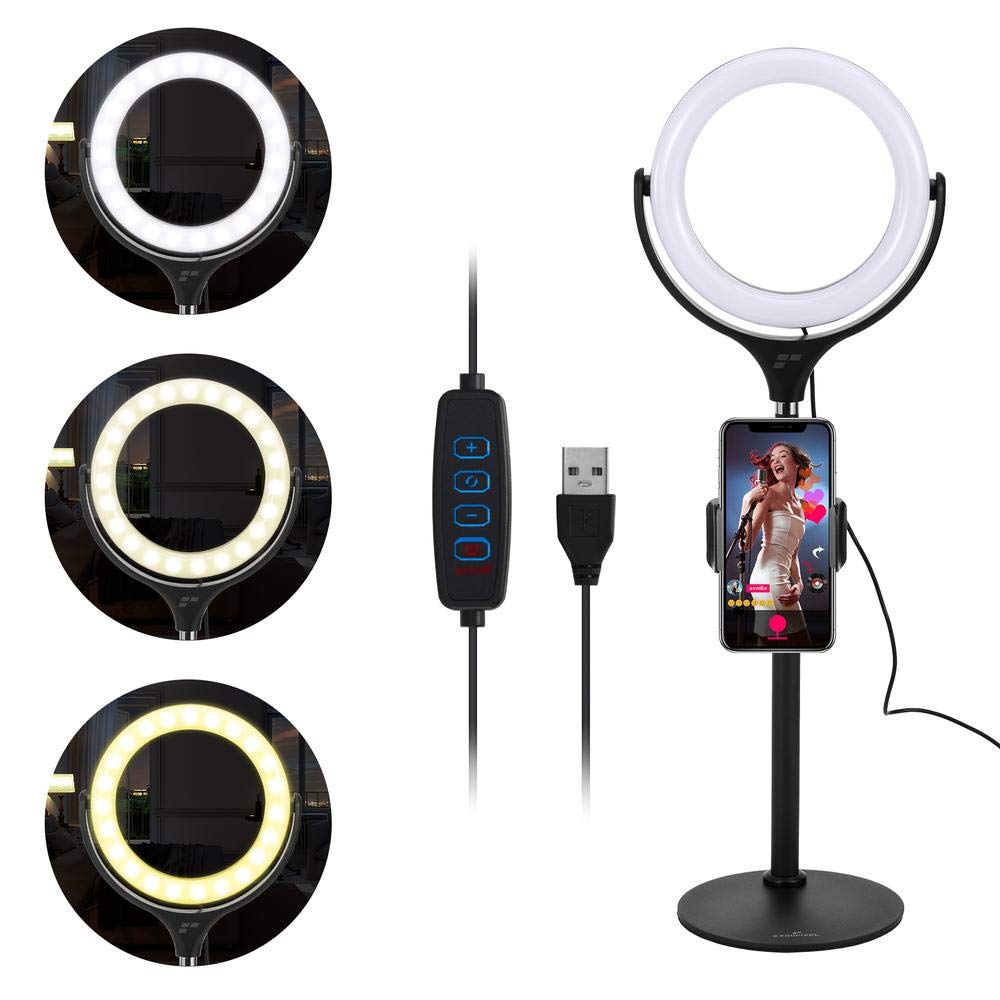 Ergopixel Desktop Tripod Stand W/Led Ring Light, Black (Ep-Pc0001)