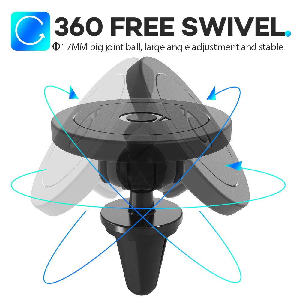 Quarble Air Vent Car Mount Holder Compatible With 14 13 12/Pro/Pro Max/Mini And Magsafe Case 360° Adjustable No Metal Plate Needed