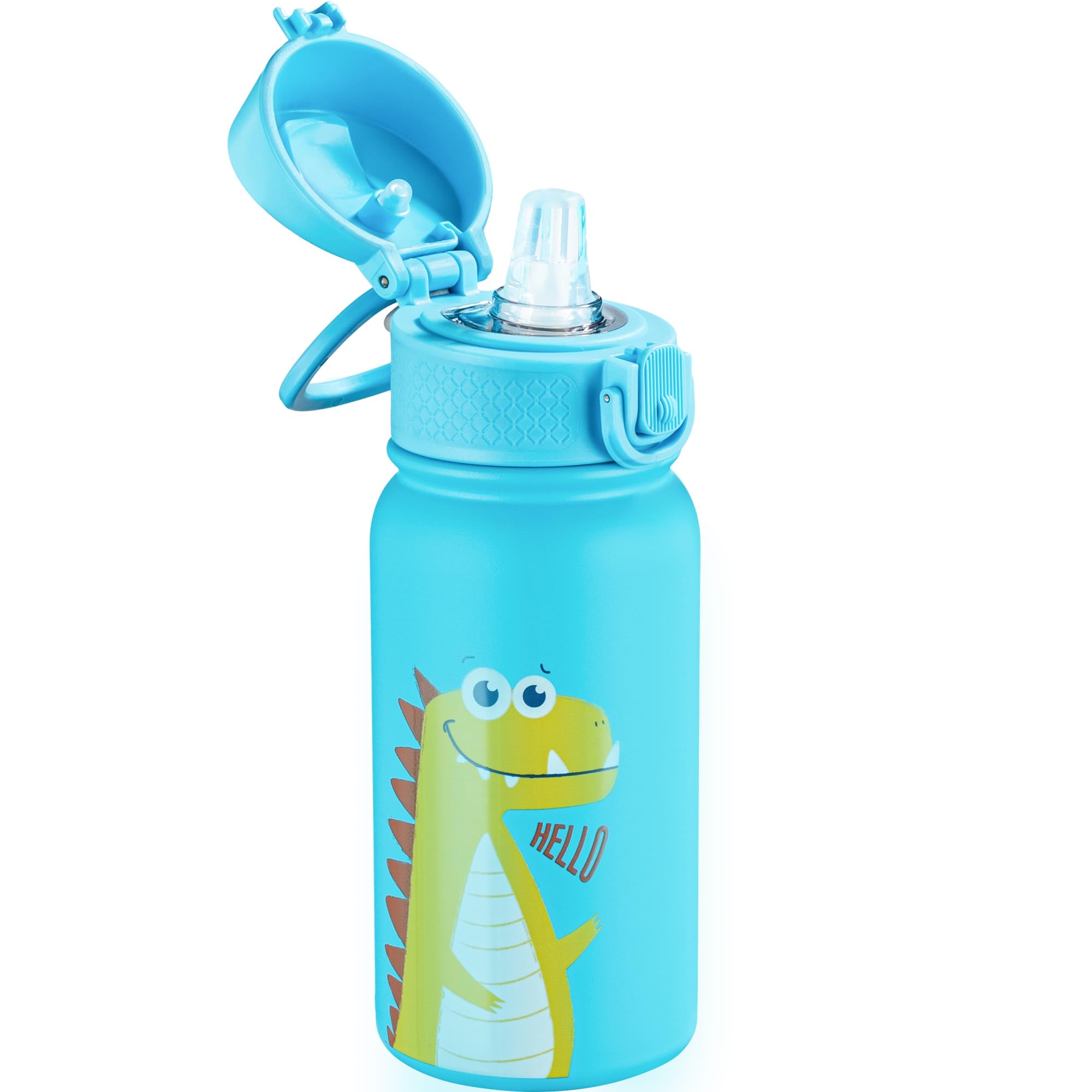 Oldley 12Oz Kids Water Bottle, Stainless Steel Insulated Water Bottle For Kids, With Straws