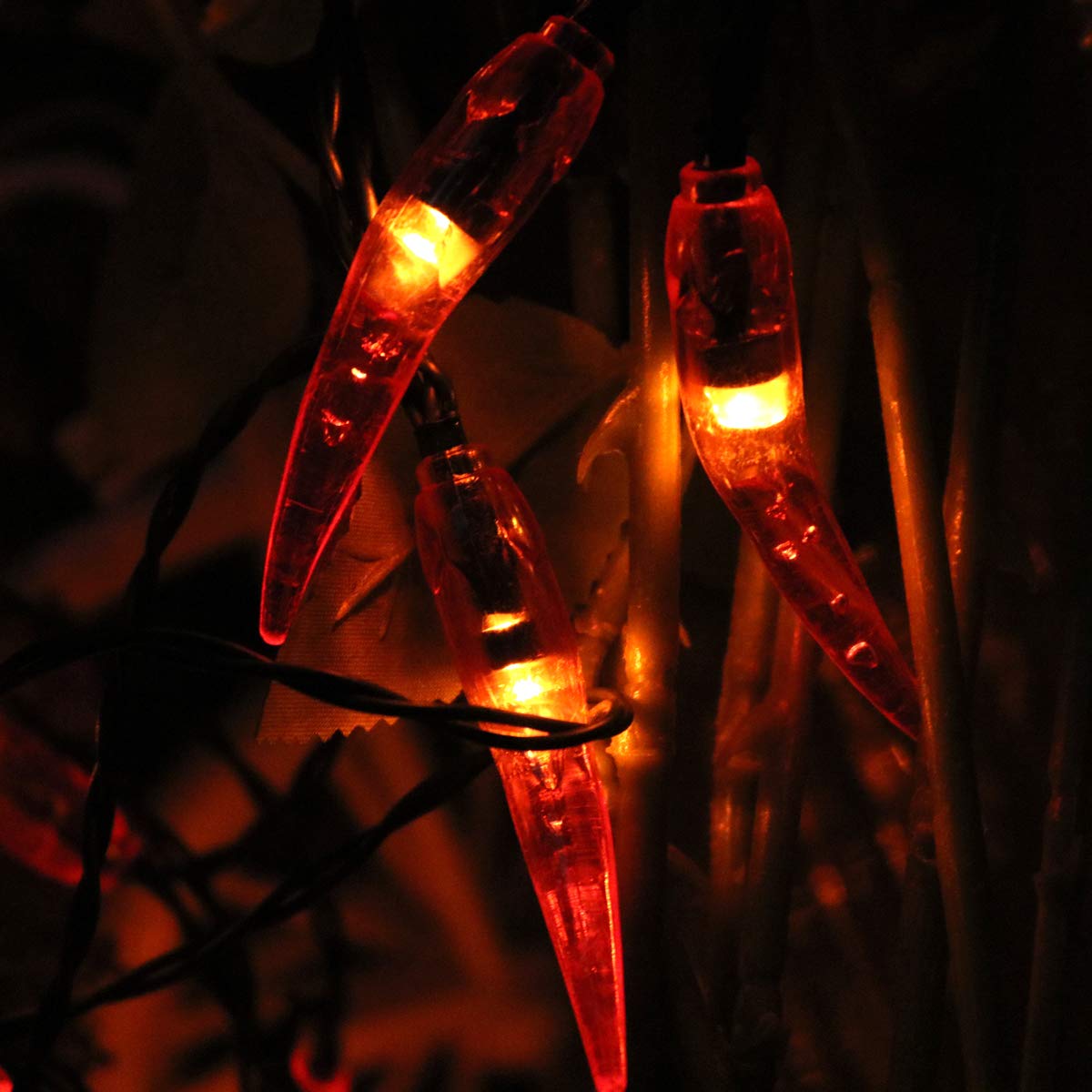 Dreamworth Solar Chili String Lights, 30 Led Chili Shape Fairy Lights For Wedding, Chinese Year, Spring Festival, Party Decoration, Christmas