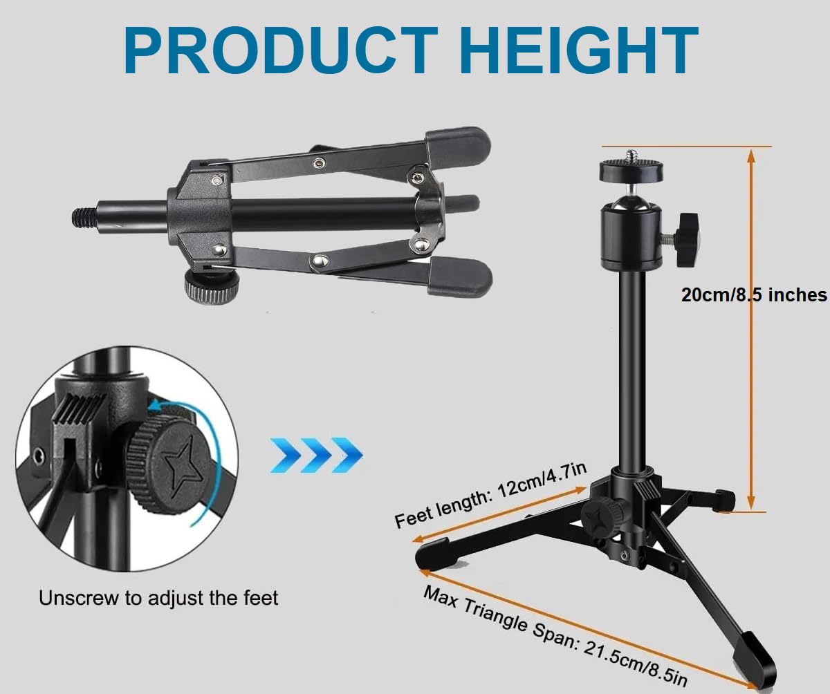 Acetaken Portable Recorder Tripod Stand And Handle Grip Kit Compatible With Zoom H1Essential,H4N Pro,H6,H1N,Q2N,H4Essential,H6Essential,H2N,H5 Handy Recorder And Tascam Dr-40X, Dr-05X, Dr-07X Audio Recorder