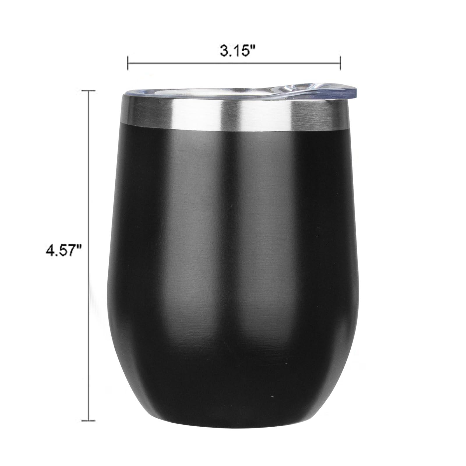 Mezmut 12 Oz Insulated Wine Tumbler With Lid Double Wall Vacuum Stainless Steel Wine Glass Coffee