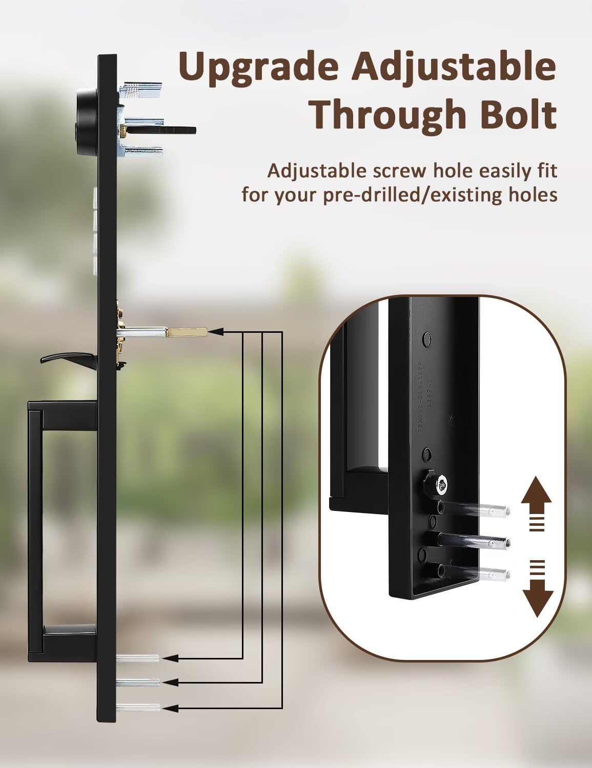 Tia Keyless Entry Door Lock With Lever, Full Escutcheon Smart Door Handle, Digital Keypad Deadbolt With App, Front Door Handleset With Single Cylinder Deadbolt And Lever, Auto Locking, Black Finish