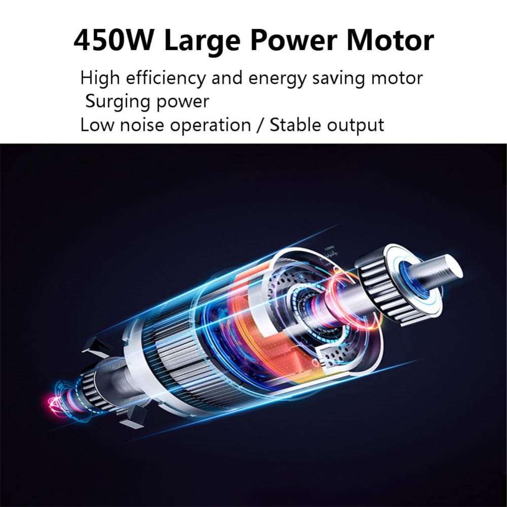 Yunlili Hand Mixer, Large Capacity Meat Grinder Juicer, 304 Mixing, 450W Strong Power Whisk, Automatic Mixer Baking Set, White