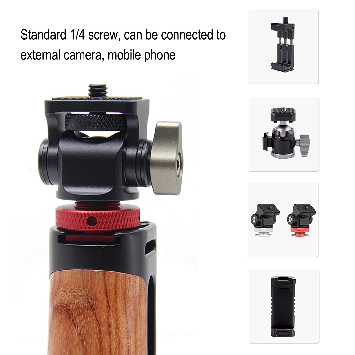 Anntery Tripod Head For Camera Field Monitor Mount Monitor Holder Swivel 360°And 180°Tilt Adjustable With Cold Shoe Mount For Monitor For Video Shooting Photography Accessories-A019