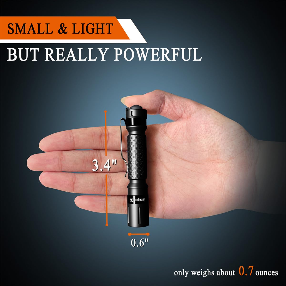 Ansyper Cc Mini Flashlight 3 Modes Small Flashlights Led Powerful High Lumens Tactical Pen Light With Clip,Slim Portable Pocket Compact Torch For Emergency Inspection Aaa Battery Water-Resistant (Black & Gold)