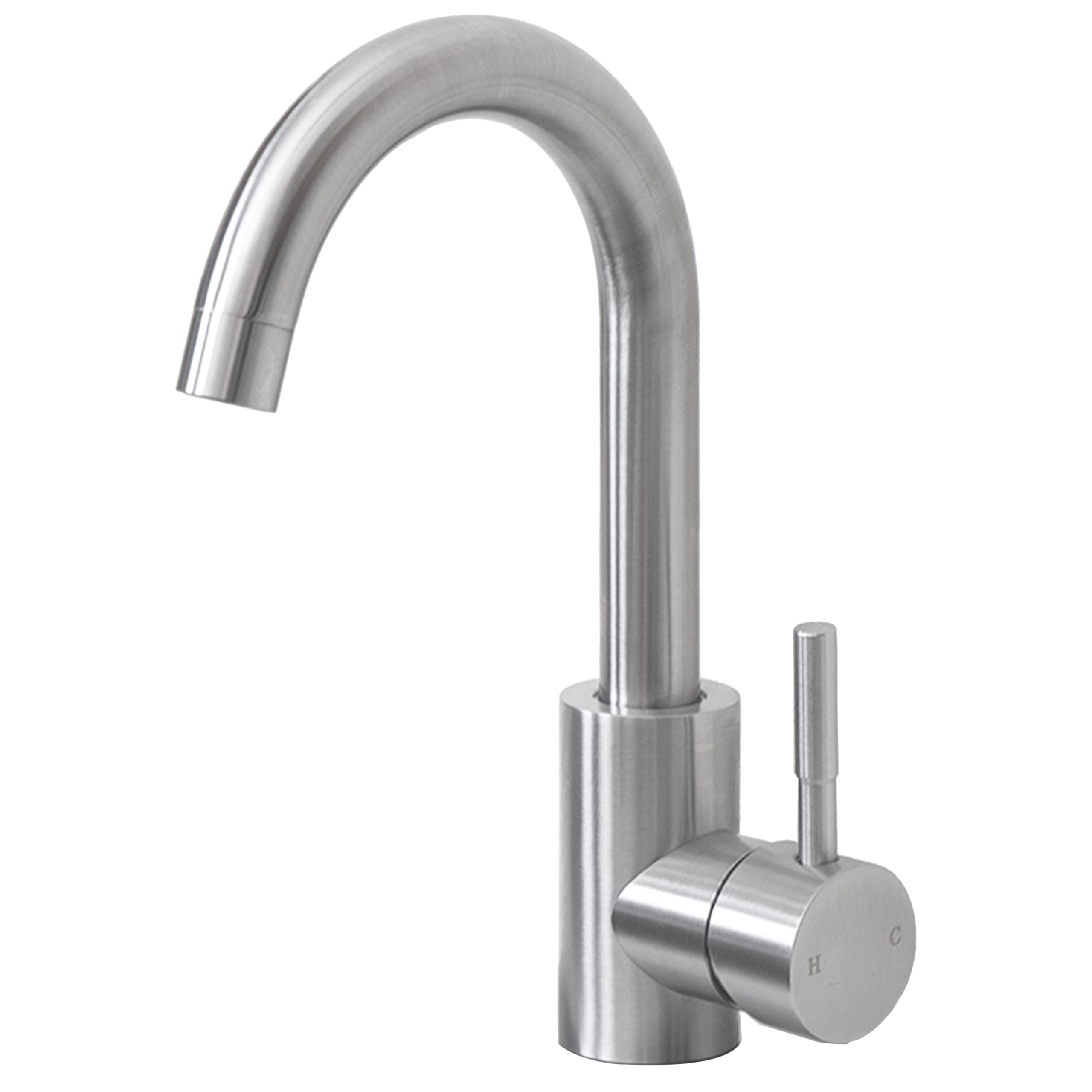 Comllen Wet Bar Sink Faucet, Brushed Nickel, Lead- 304 Stainless Steel, 360° Swivel, Single Handle, Small Prep Sink Faucets With Deck Plate For Rv Outdoor Laundry Vanity Lavatory