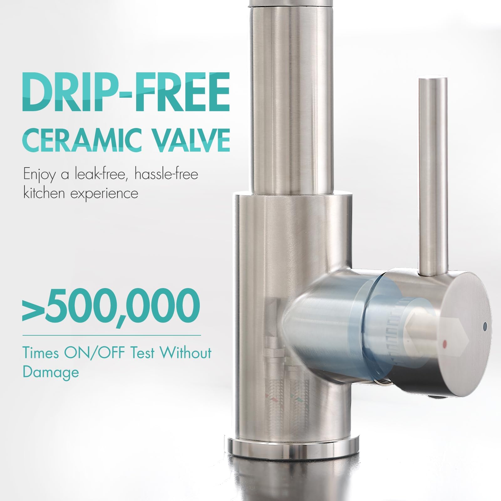 Aimadi Contemporary Kitchen Sink Faucet,Single Handle Stainless Steel Kitchen Faucets With Pull Down Sprayer,Brushed Nickel