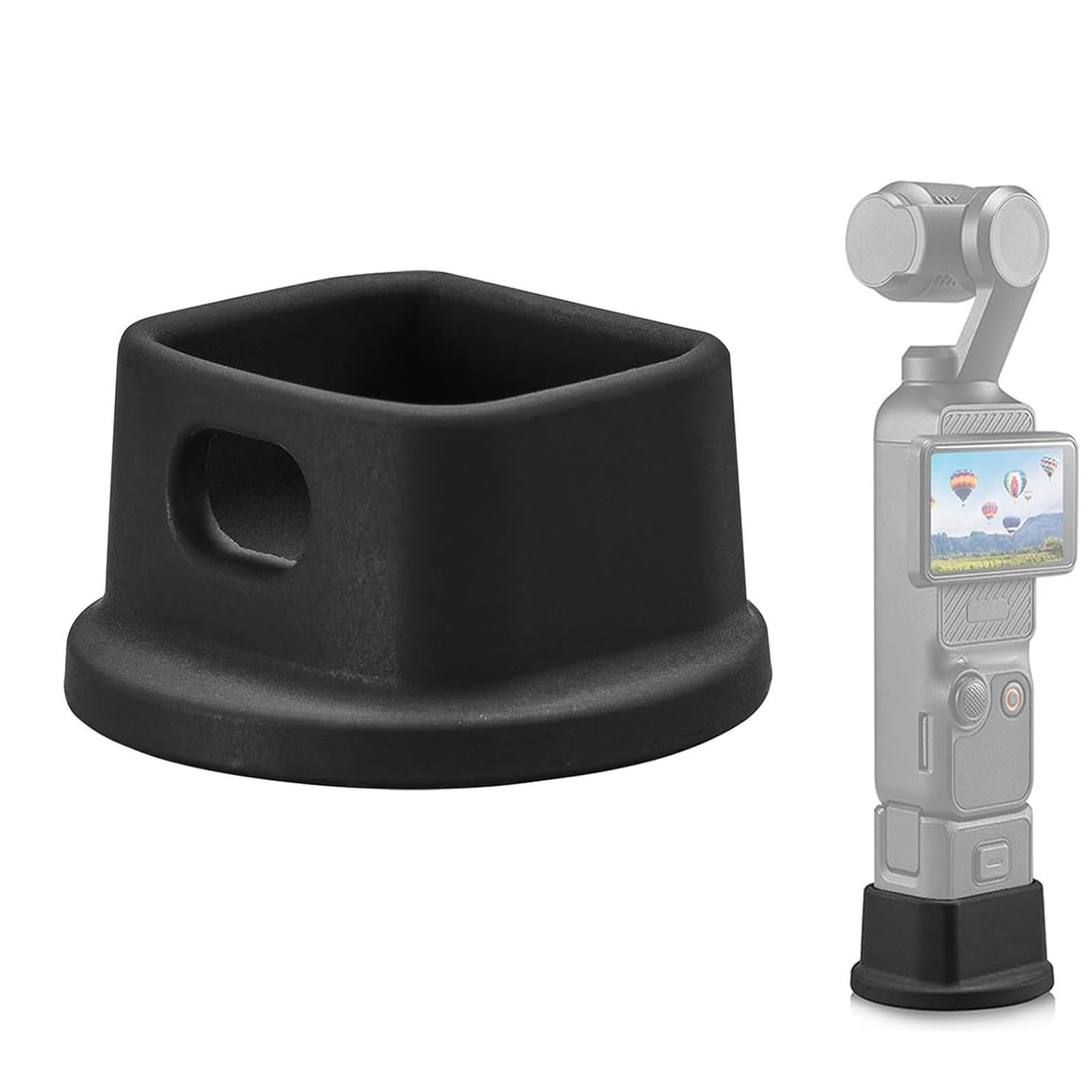 Gowenic Silicone Stabilizer Base For Osmo Pocket 3, Non Slip Desktop Camera Holder With Stable Stand Base, Charging And Video Playback Stand Base, Black