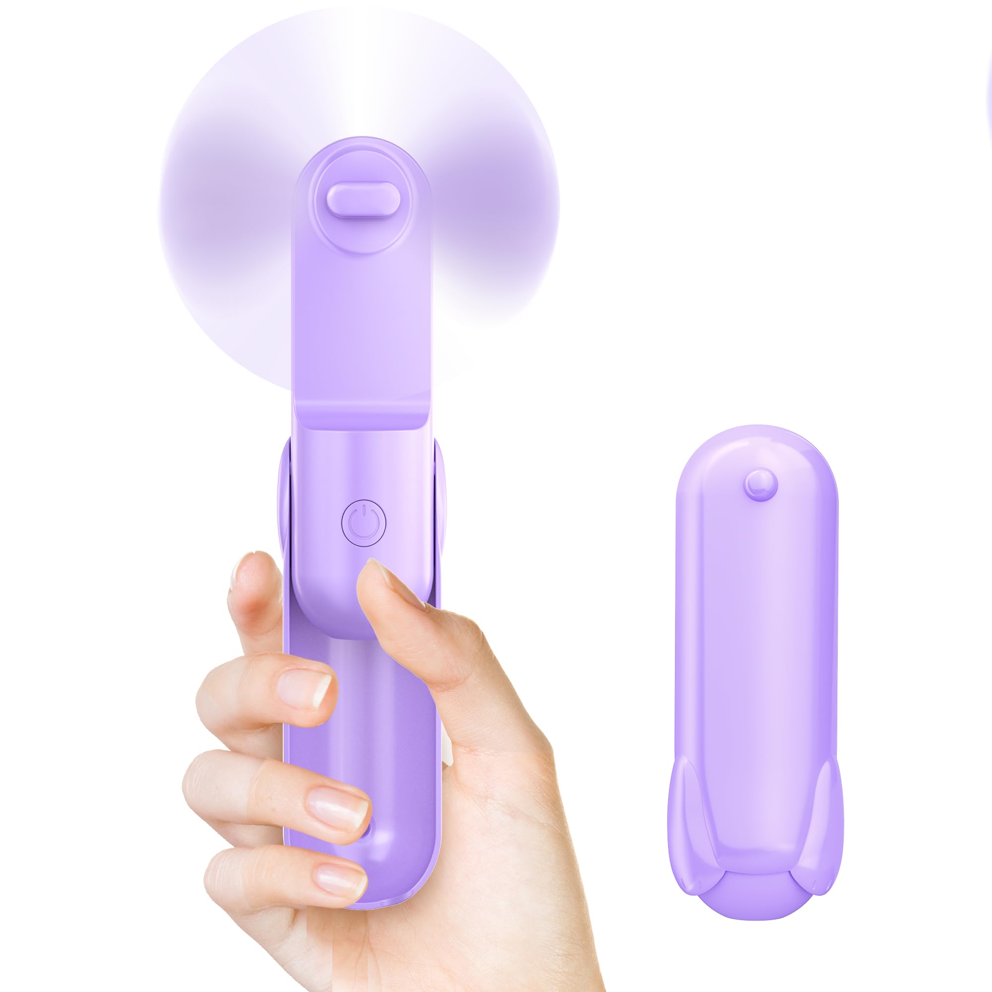 Mini Handheld Fan, Portable Hand Fan With Usb Rechargeable, 2000 Mah Battery Operated, 3 Speeds - Koospark