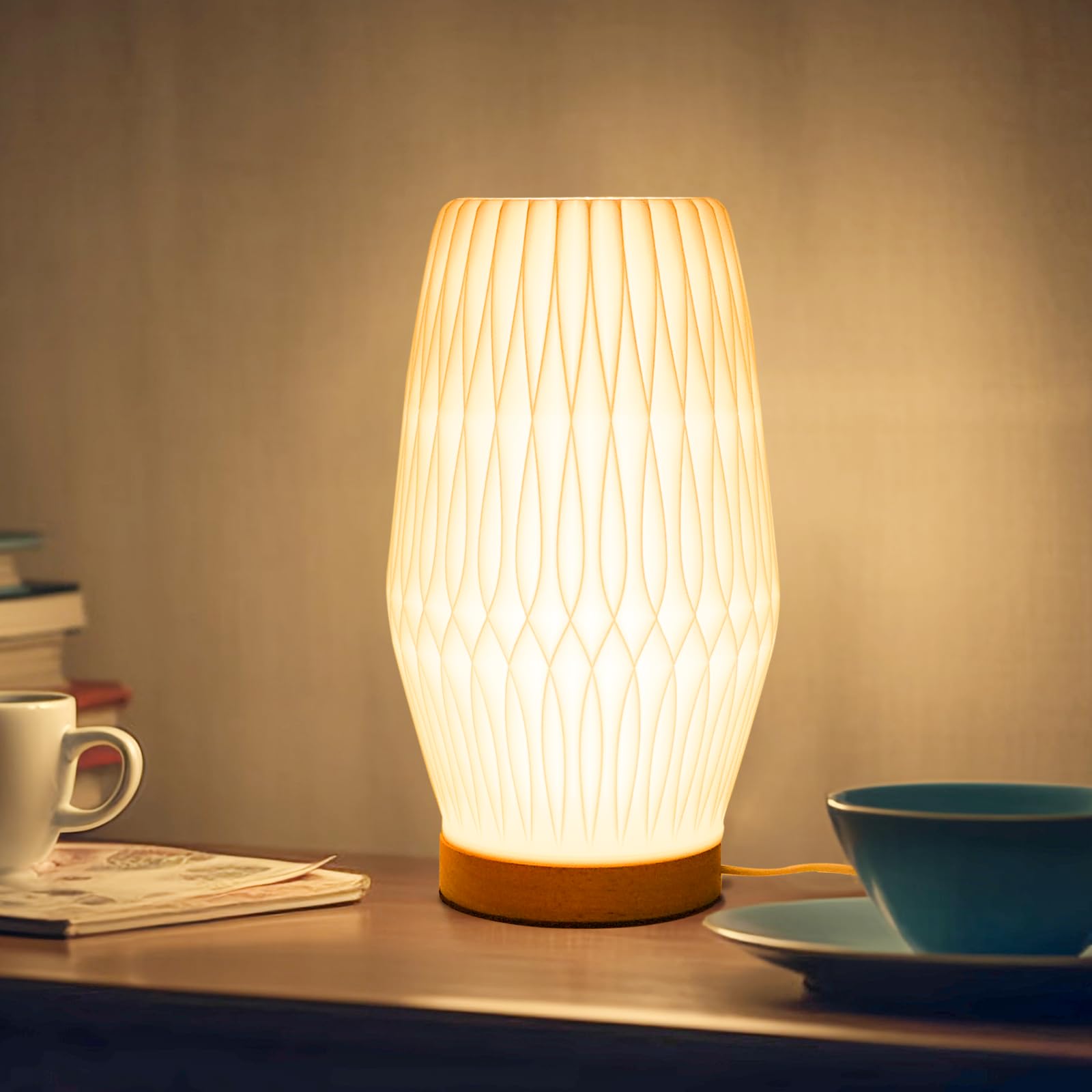 Olee Odee Novelty Small Table Lamp Bedside Art Desk Lamp - Dimmable, 3 Colors - Modern Industrial Led Table Lamp For Home Living Room, Bedroom, Nightstand Decor