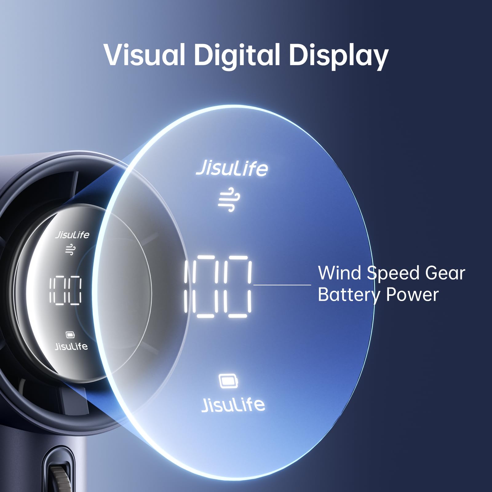 Jisulife Portable Handheld Fan,Speed(1-100) Adjustable Turbo Mini Fan,3600Mah Battery Rechargeable