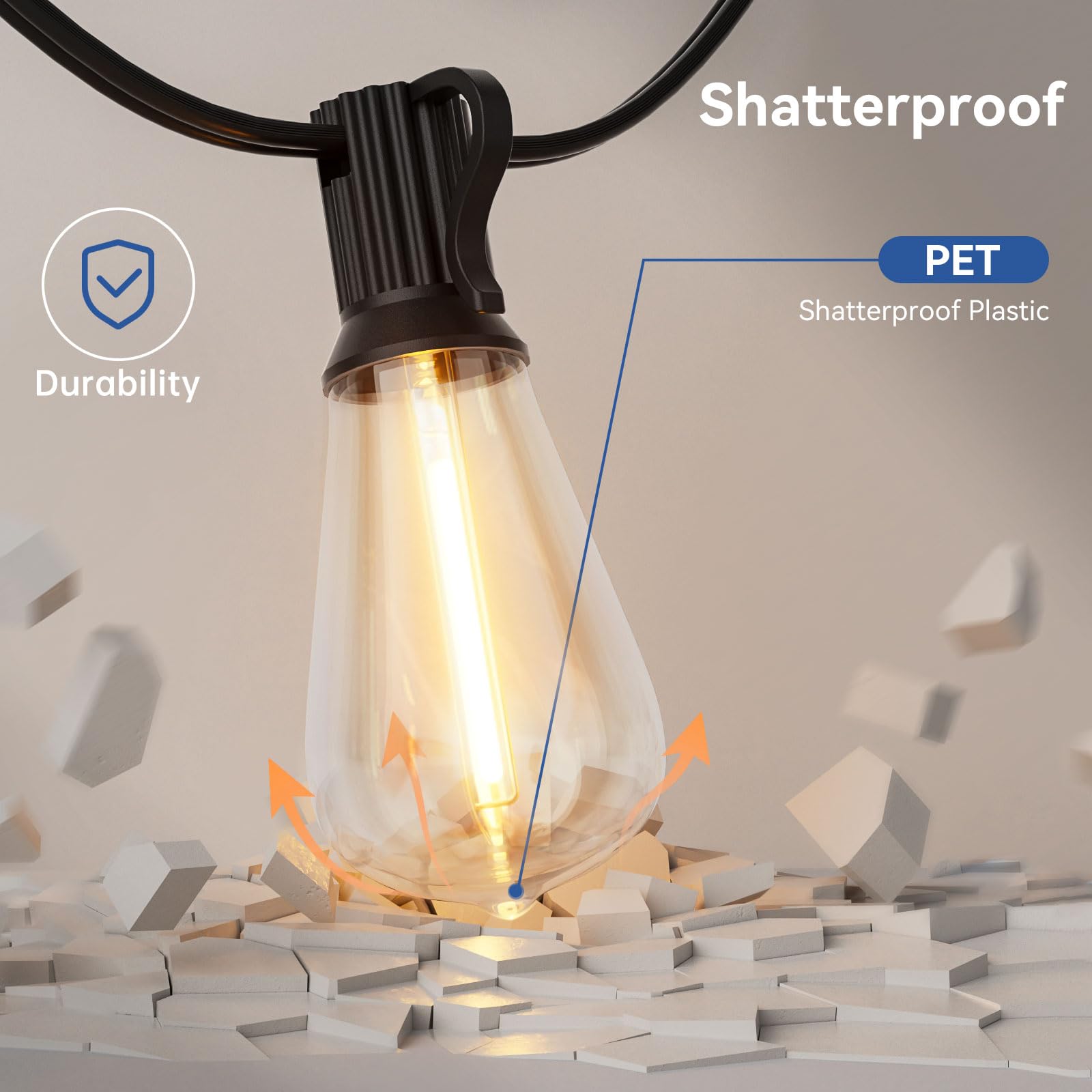 Yoyonacy 100 Ft Solar String Lights Outdoor Waterproof With Remote & Usb Port, Solar Power Patio Hanging Lights With Dimmer, Shatterproof Led Edison Bulb Outdoor String Lights For Outside Cafe Yard Fence