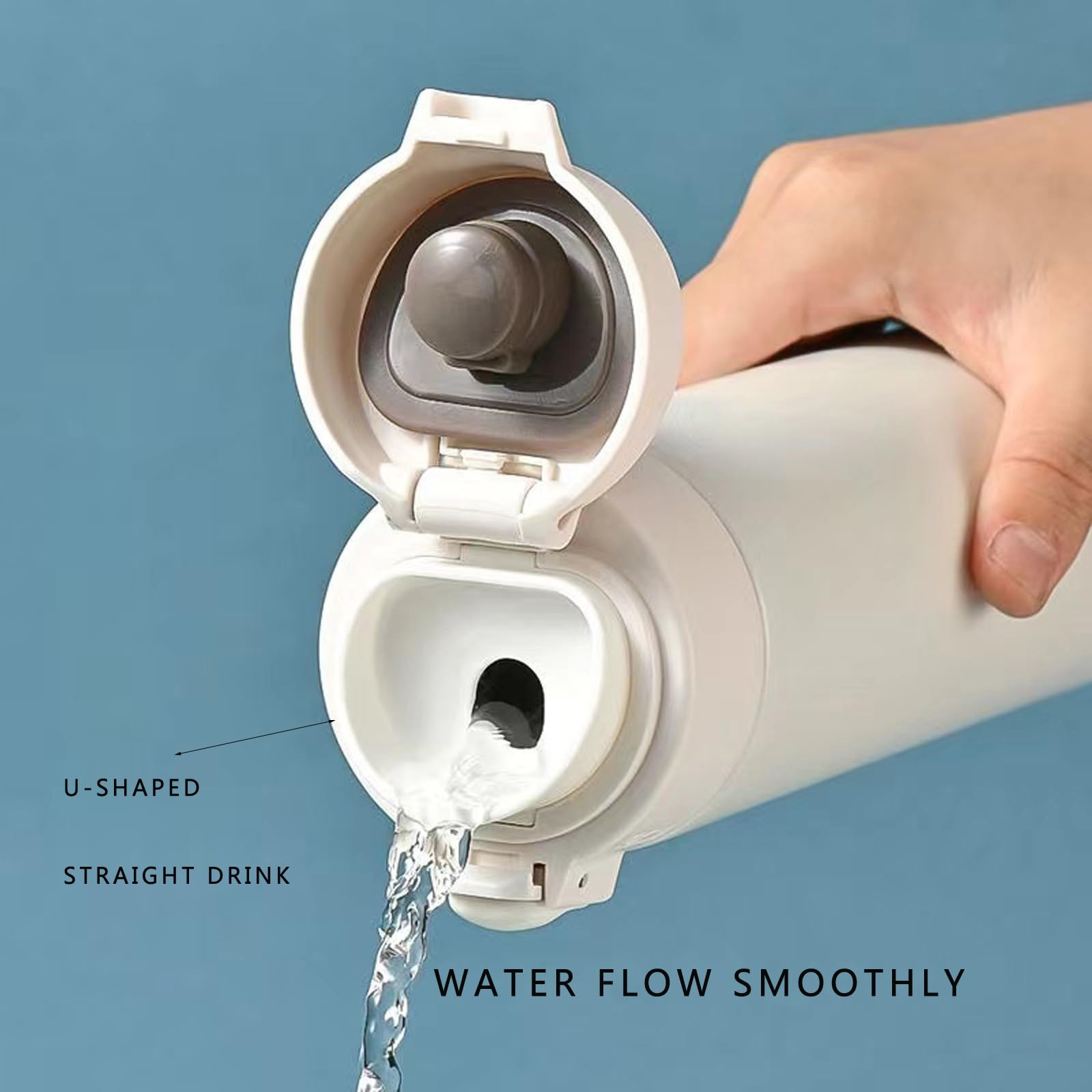 Vacuum Insulated Thermos Thermal Water Bottle Travel Coffee Mug With Safety Buckle Lid Stainless