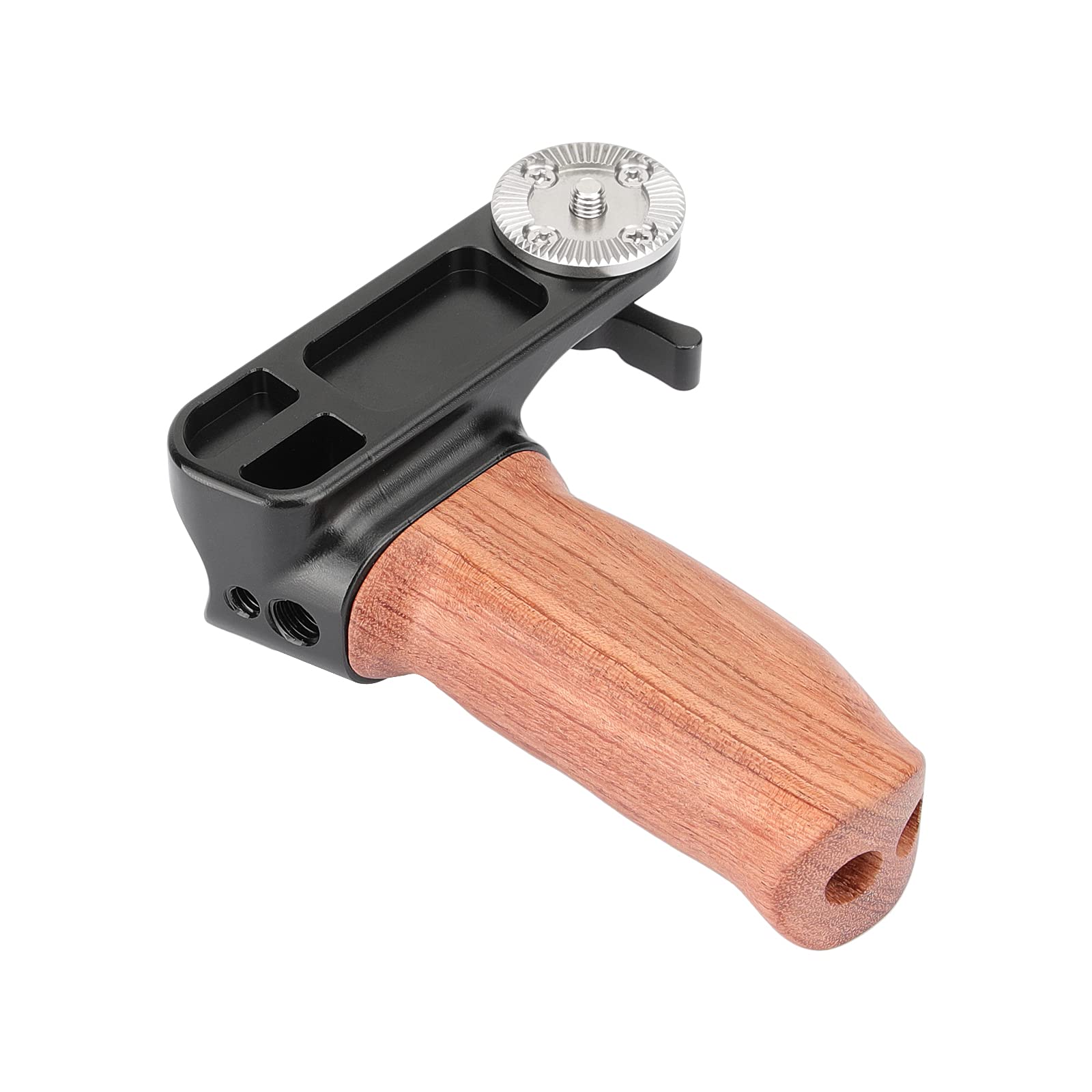 Camvate Ergonomic Wooden Hand Grip With Rosette M6 Thread Screw Connection For Camera Shoulder Mount Rig(Right Hand) - 2927