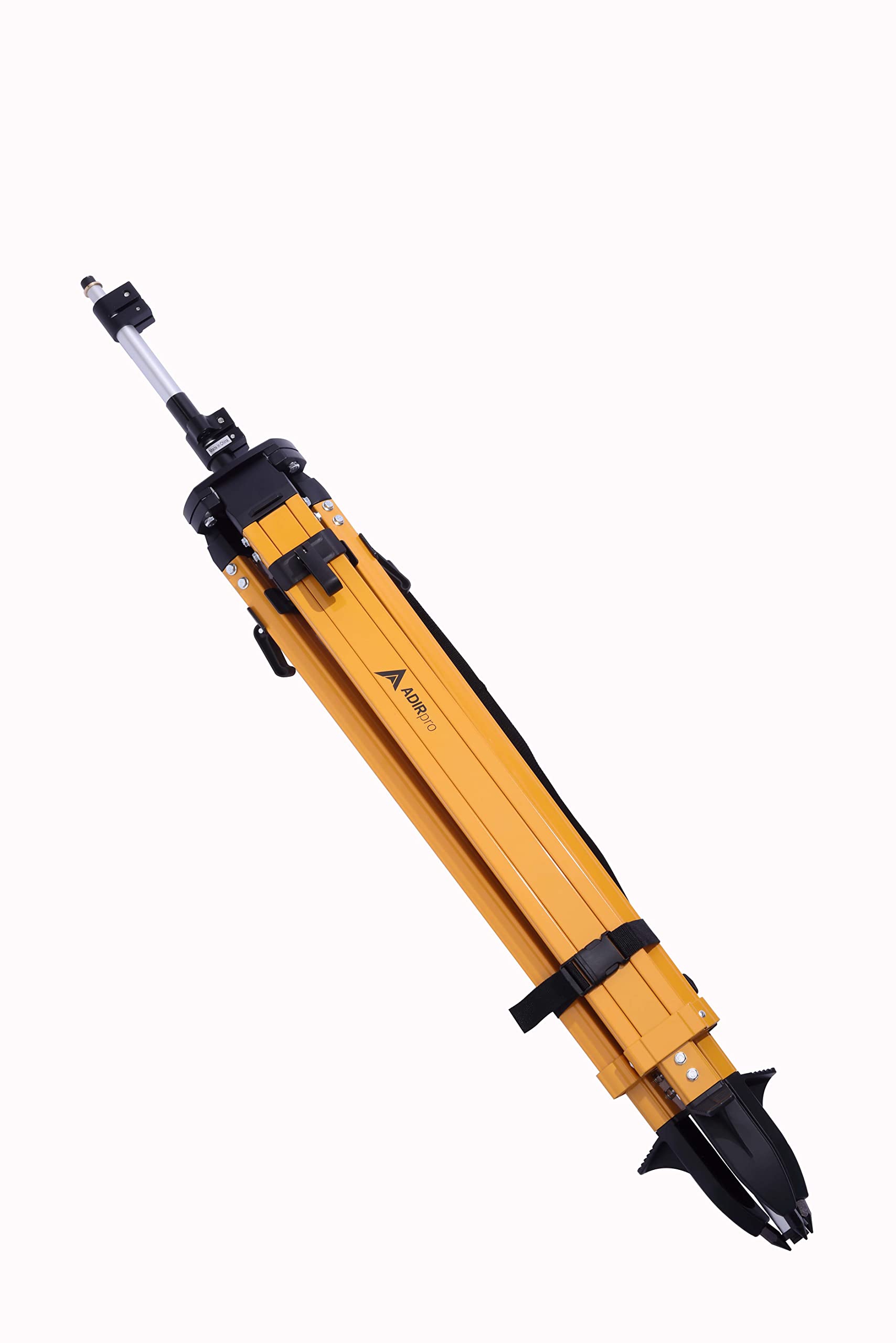 Adirpro Aluminum Surveying Tripod With Telescopic Extensions Pole For Gps Antenna Or Machine Control Applications - Telescoping Legs Extends Up To 13 Feet - Yellow