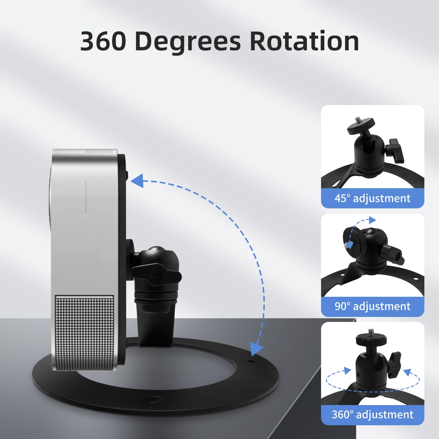 Tonalee Projector Stand Table Tripod: Ballhead Angle 360 Degree Adjustable With 1/4" Screw For Most Projectors Webcams