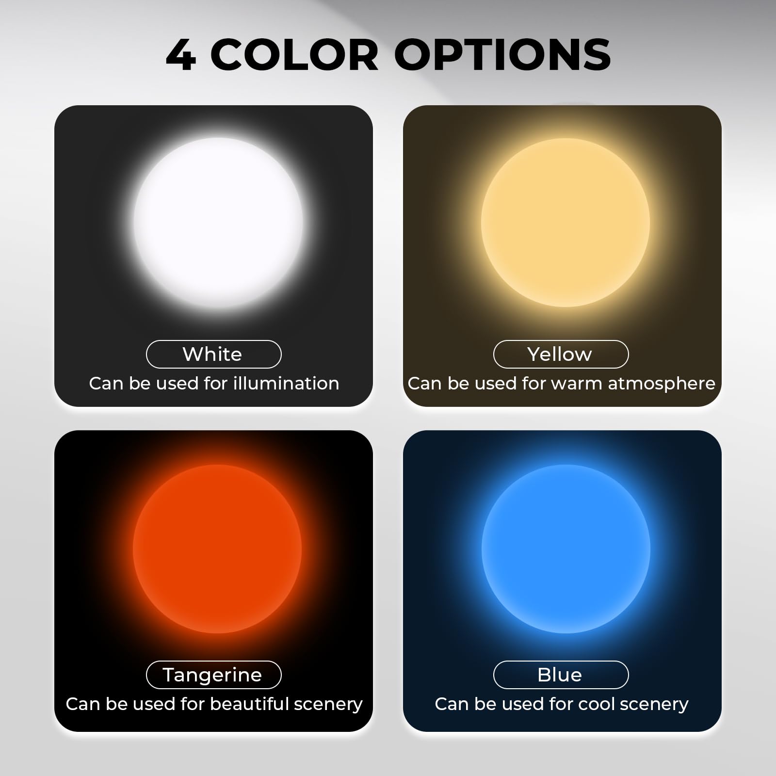 Flyrivergo Photography Flashlight With 4 Colors, 10000Mah Battery Portable Spotlight For Photography, Video, Artist Modelling Shape Light