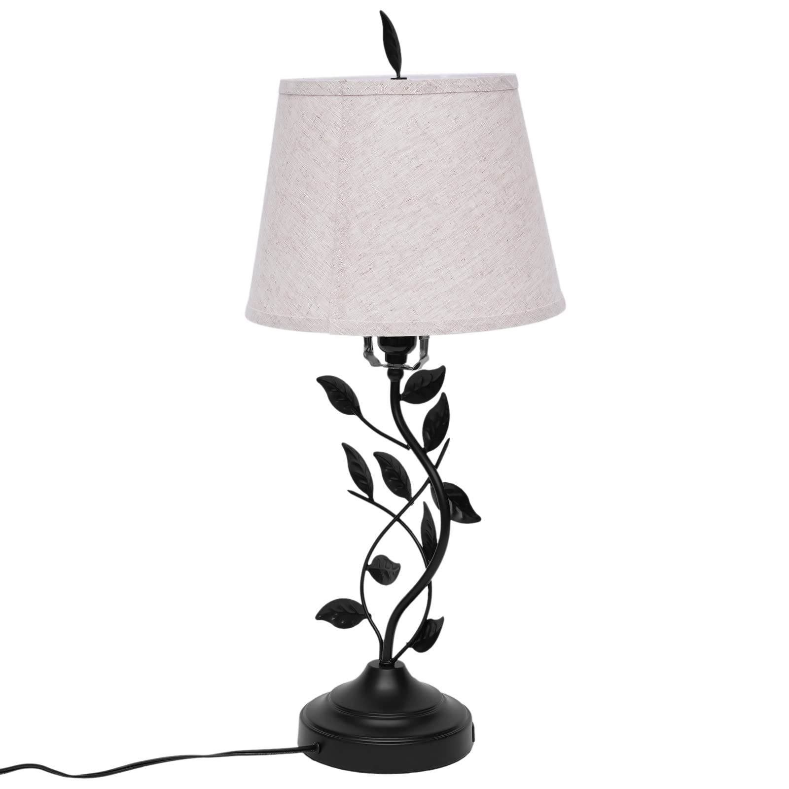 Eapmic Table Lamp With Usb Ports,Bedside End Table Lamp Traditional Nightstand Desk Lamp Large Retro Leaf Lamp For Living Bedroom Office (Retro)