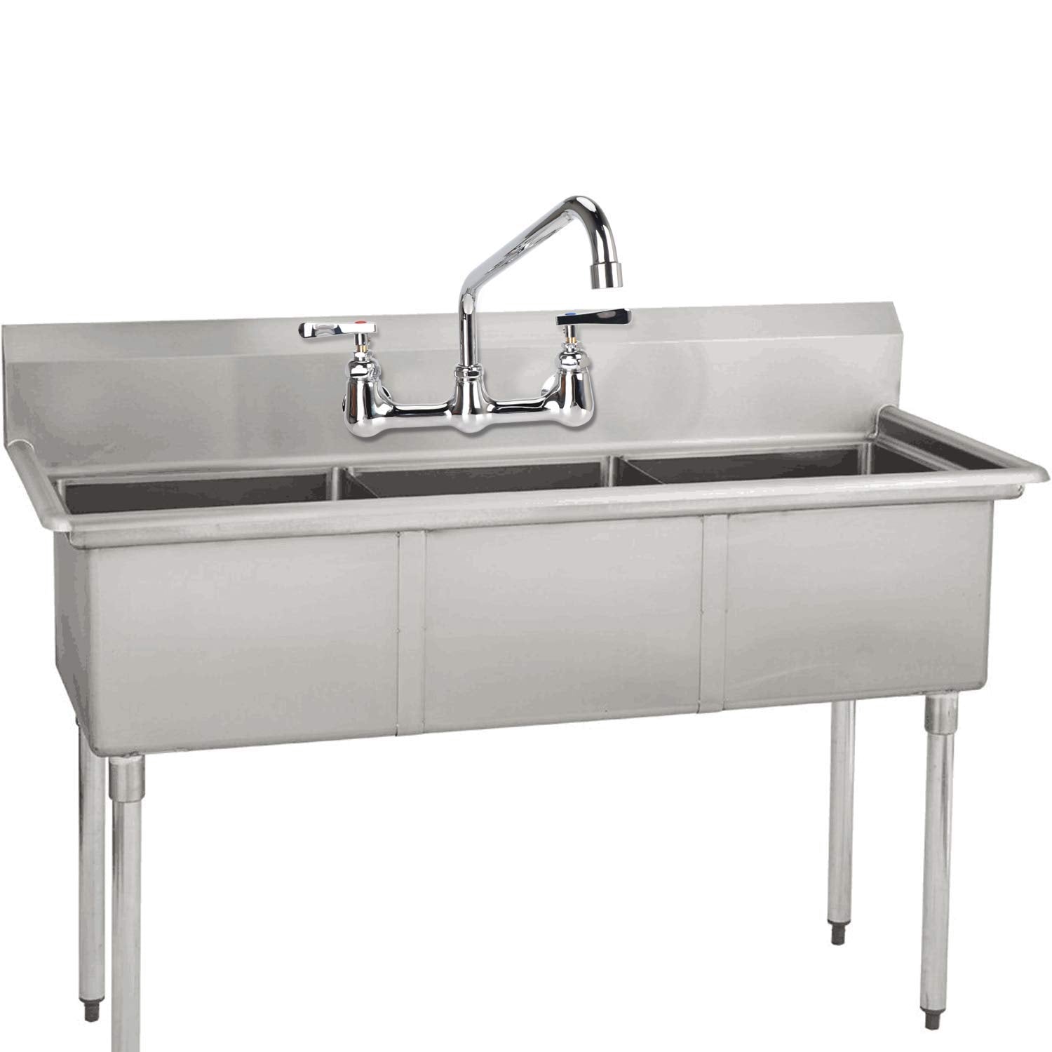 Coolwest 14” Swivel Nozzle Spout Replacement Part For Commercial Kitchen Sink Faucet, Long Swing Nozzle For Faucet Working On 3 Compartment Sinks, Brass Constructed, Chrome Polish