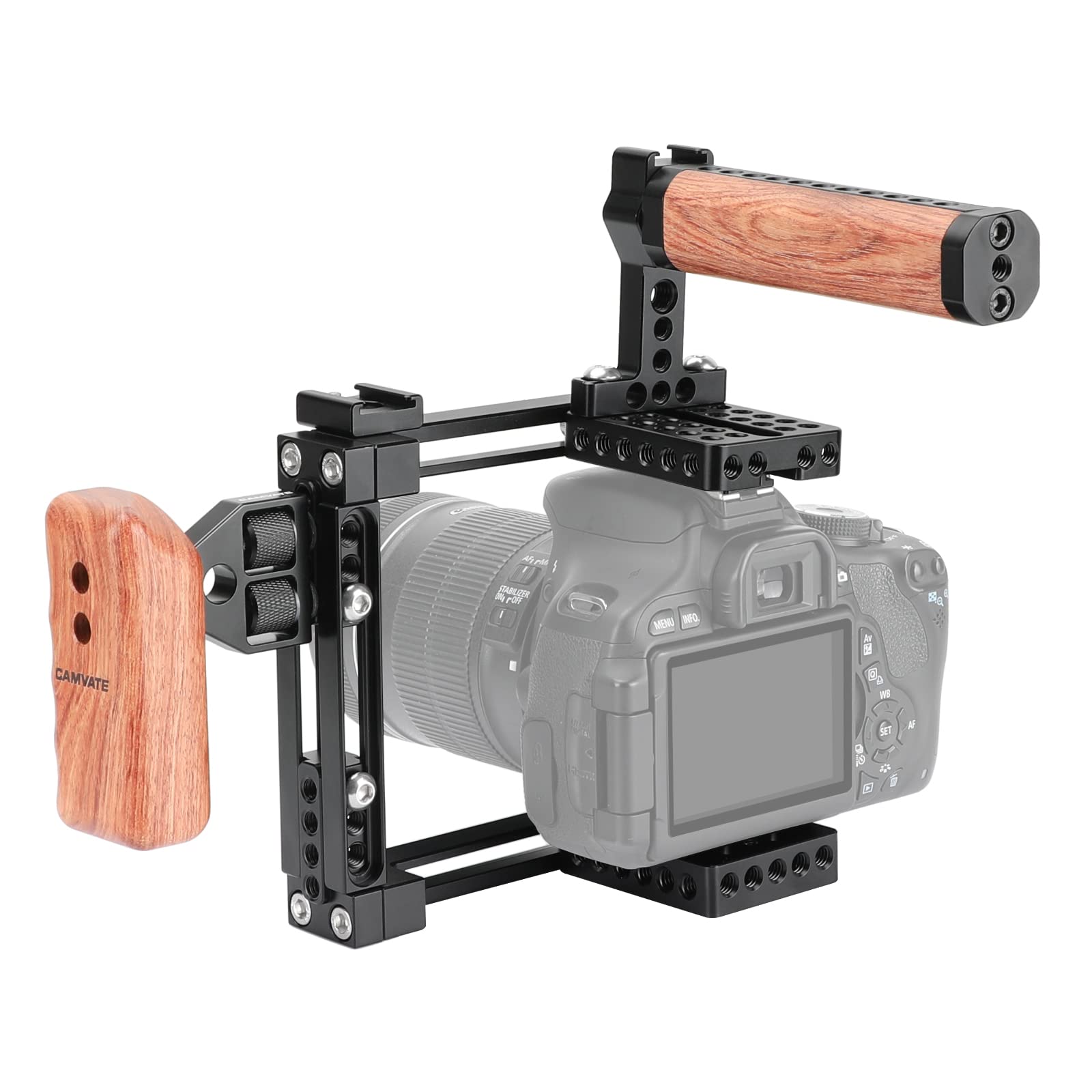Camvate Universal Adjustable Camera Cage Fit For Right Handle And Left Handle Camera(Only Come With Left Handle Grip) - 1726