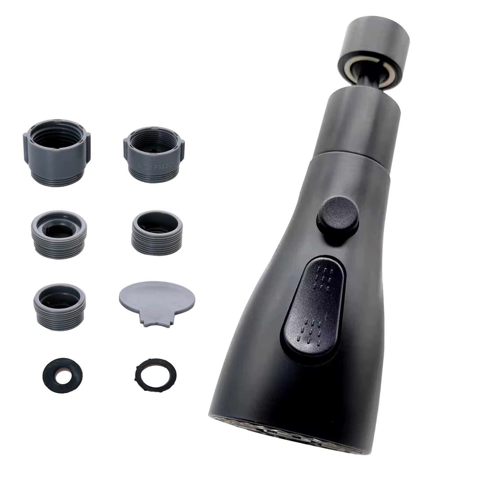 Hgjst 360-Degree Swivel Kitchen Sink Faucet Sprayer Head, Kitchen Faucet Head Replacement,Kitchen Tap Purified Water Head (Black)