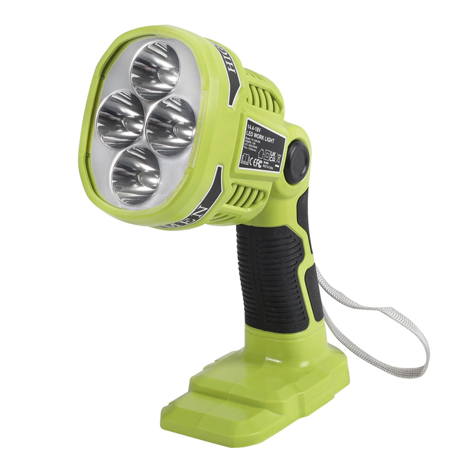 Yex-Bur 12W 1120Lm Led Work Light For Ryobi 18V Battery, Portable Handheld Flashlight Project Light For Camping Workshop Garage