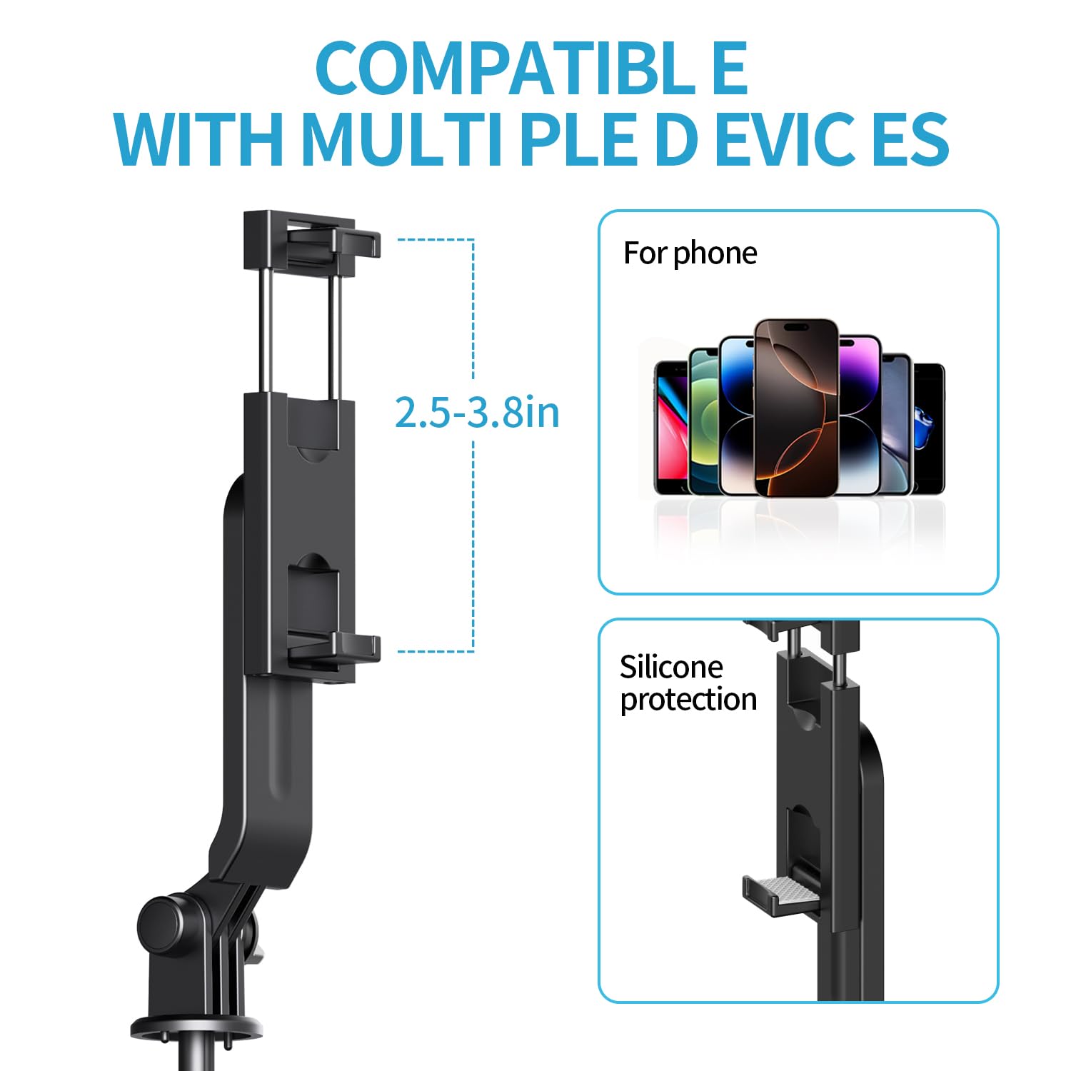 Stjiatu Mini Selfie Stick Tripod, Pocket Flex Tripod Iphone Android Phone Grip, Portable Small Size Travel Compact Phone Selfie Stick With Remote, Handheld Metal Mount Live Streaming, Video Recording