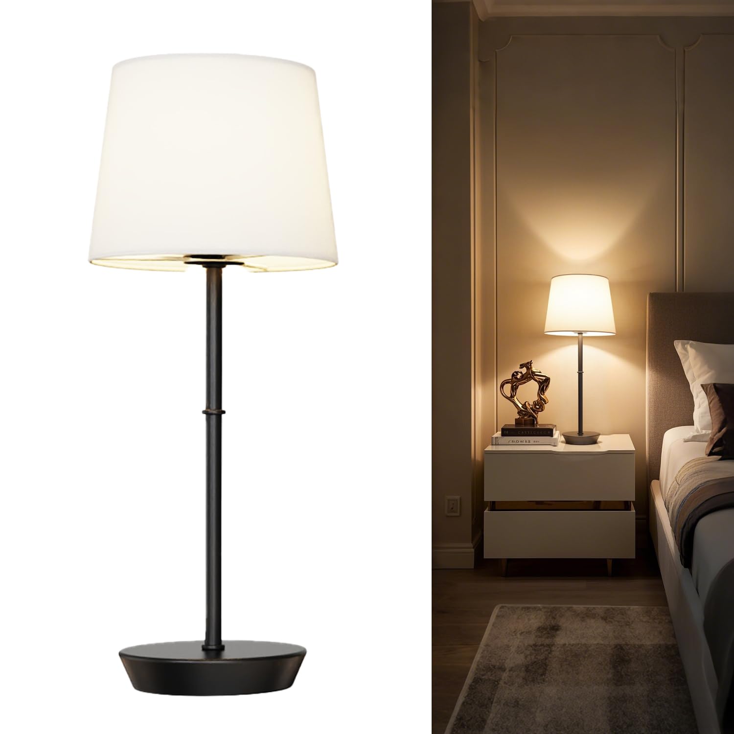 Yinglap Rechargeable Table Lamp, 5000Mah Battery Powered Cordless Desk Lamp With Dimmable Magnetic Rgb Bulbs & Remote, Wireless Mini Touch Lamp For Living Room, Restaurant, Kitchen Counter, Bedside