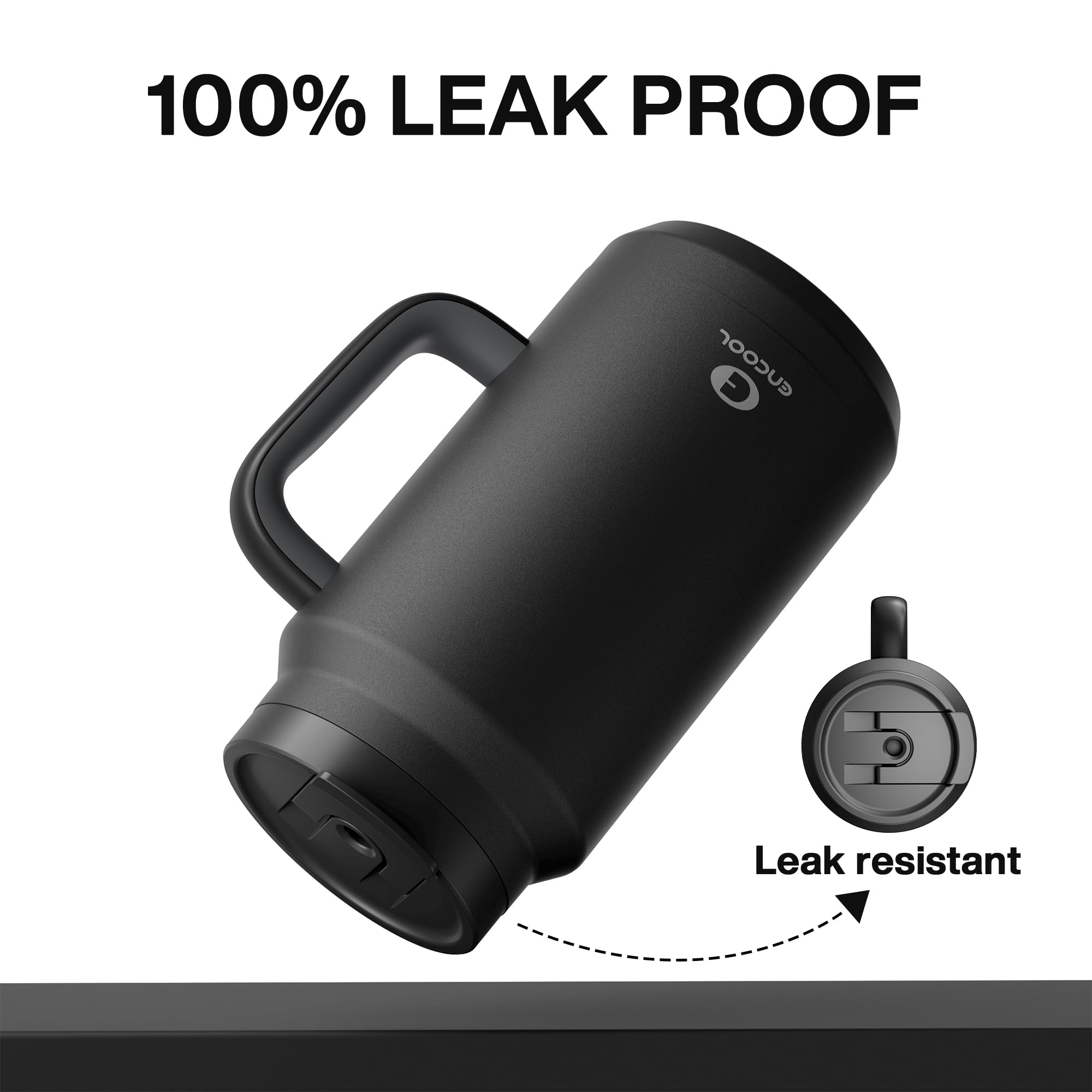 50 Oz Tumbler With Handle And Straw, 100% Leak-Proof Insulated Cup Large Water Bottle With 2-In-1 L