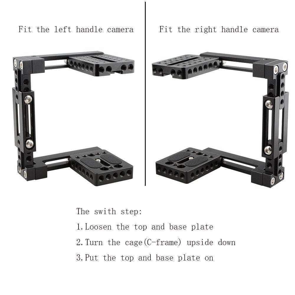 Camvate Universal Adjustable Camera Cage Fit For Right Handle And Left Handle Camera(Only Come With Left Handle Grip) - 1726